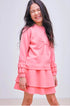 Blusão em Tricot Infantil Laço Rosa Batom — foto 1