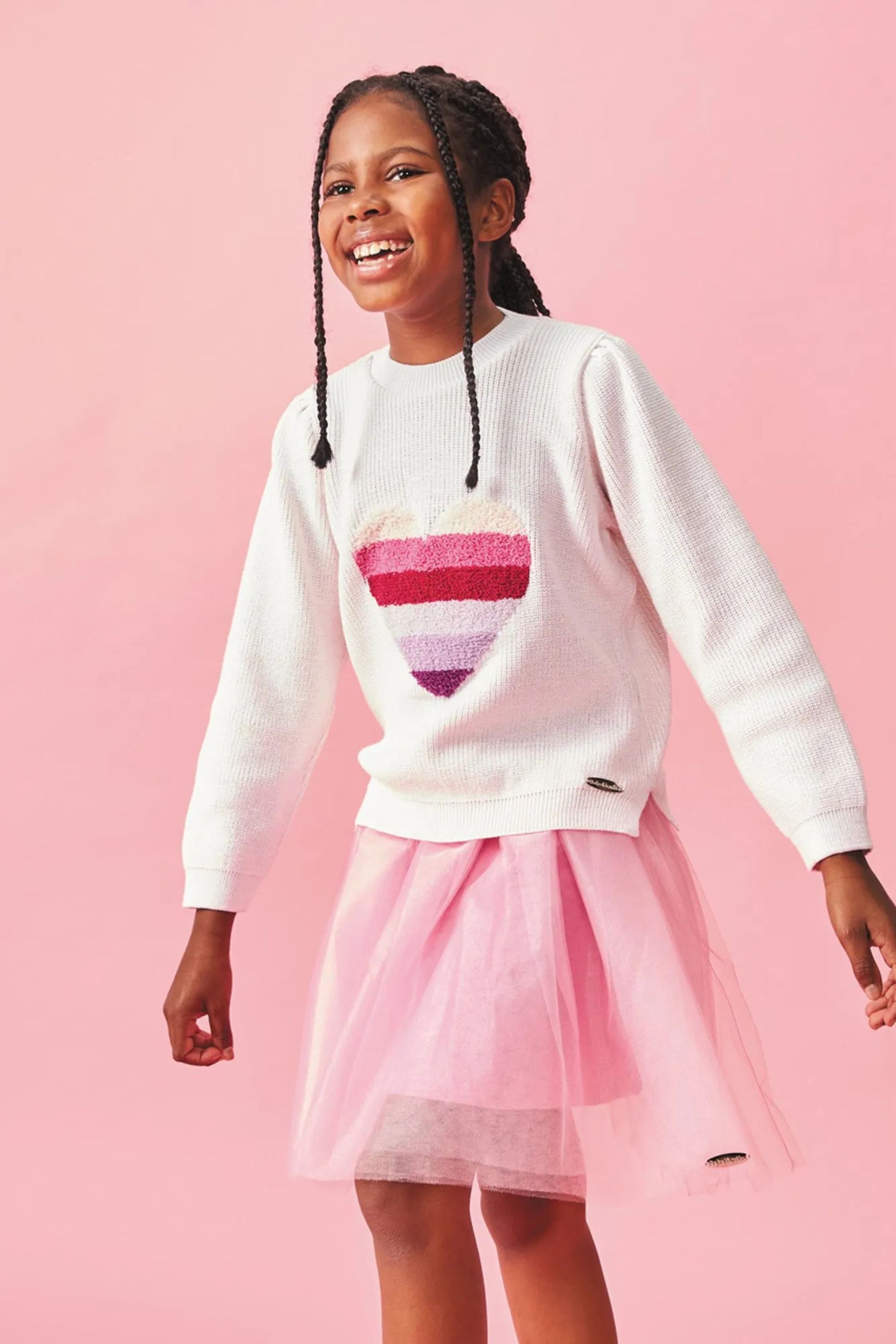 Tricot Infantil para Meninas Coração Degradê — foto 4