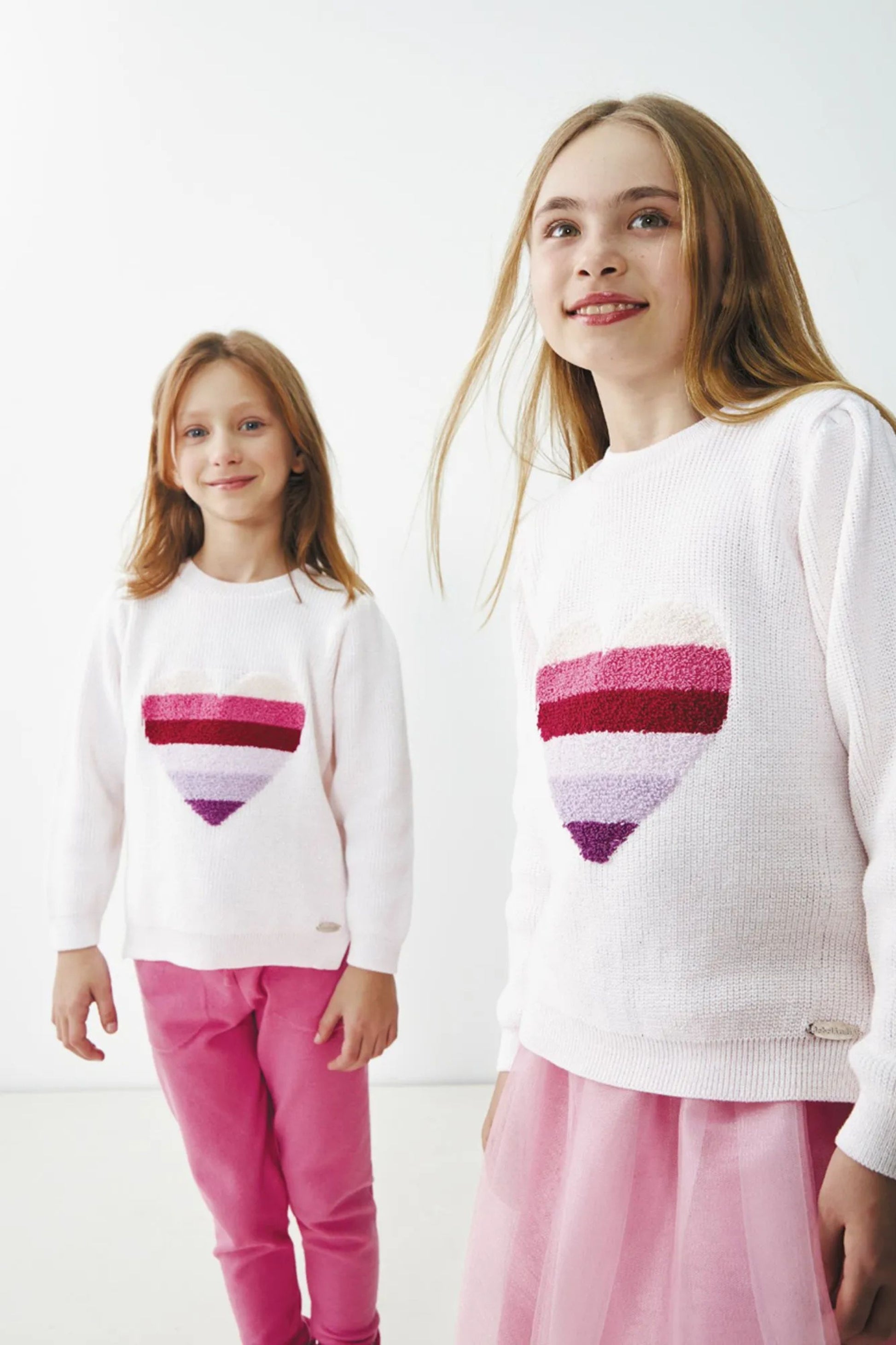 Tricot Infantil para Meninas Coração Degradê