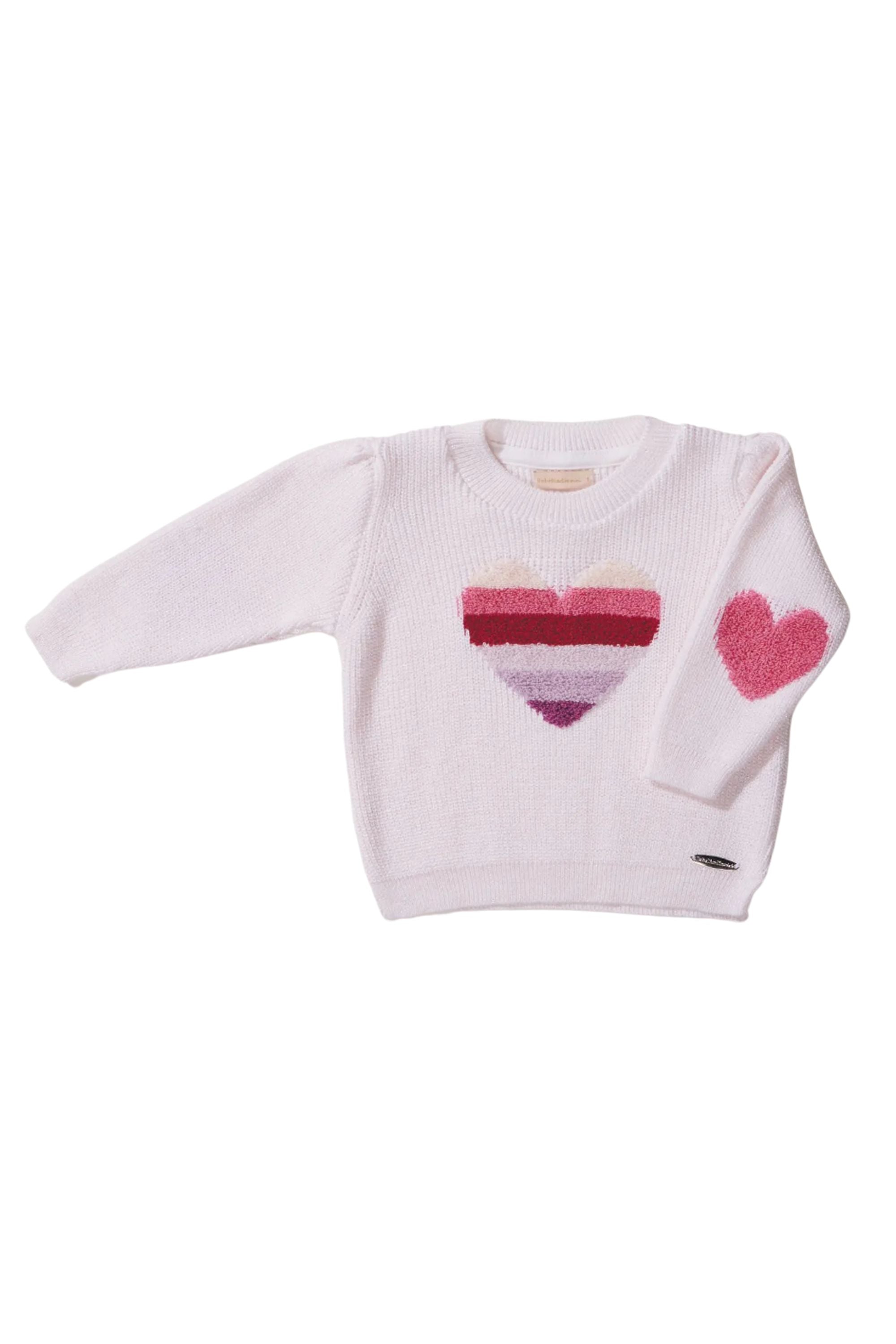 Tricot Infantil para Meninas Coração Degradê — foto 2
