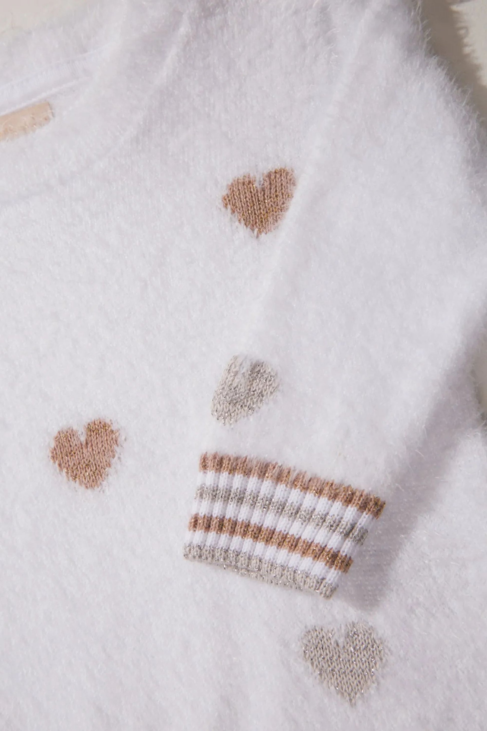 Tricot Infantil para Meninas Peludinho Coração Lurex — foto 4