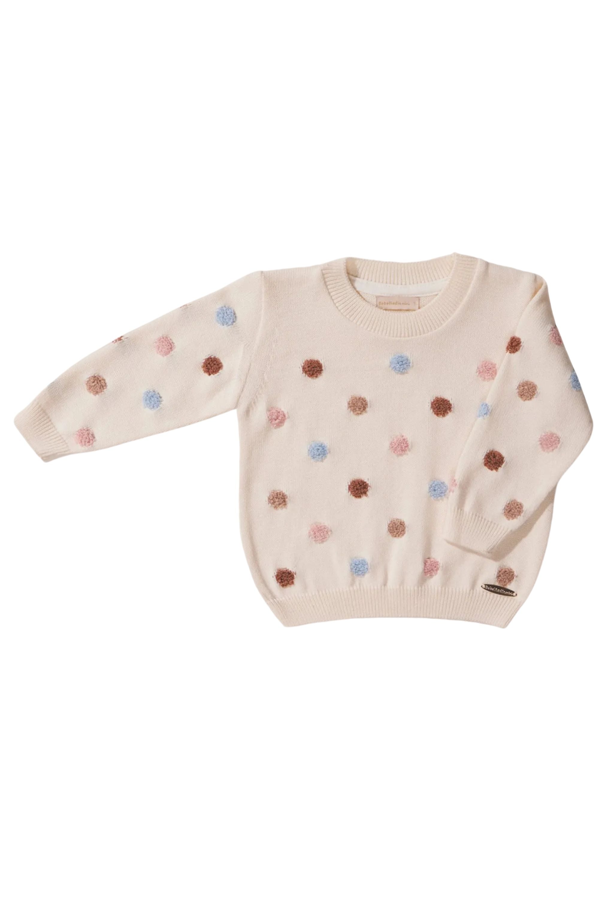 Tricot Infantil Poá Off White para Meninas — foto 1
