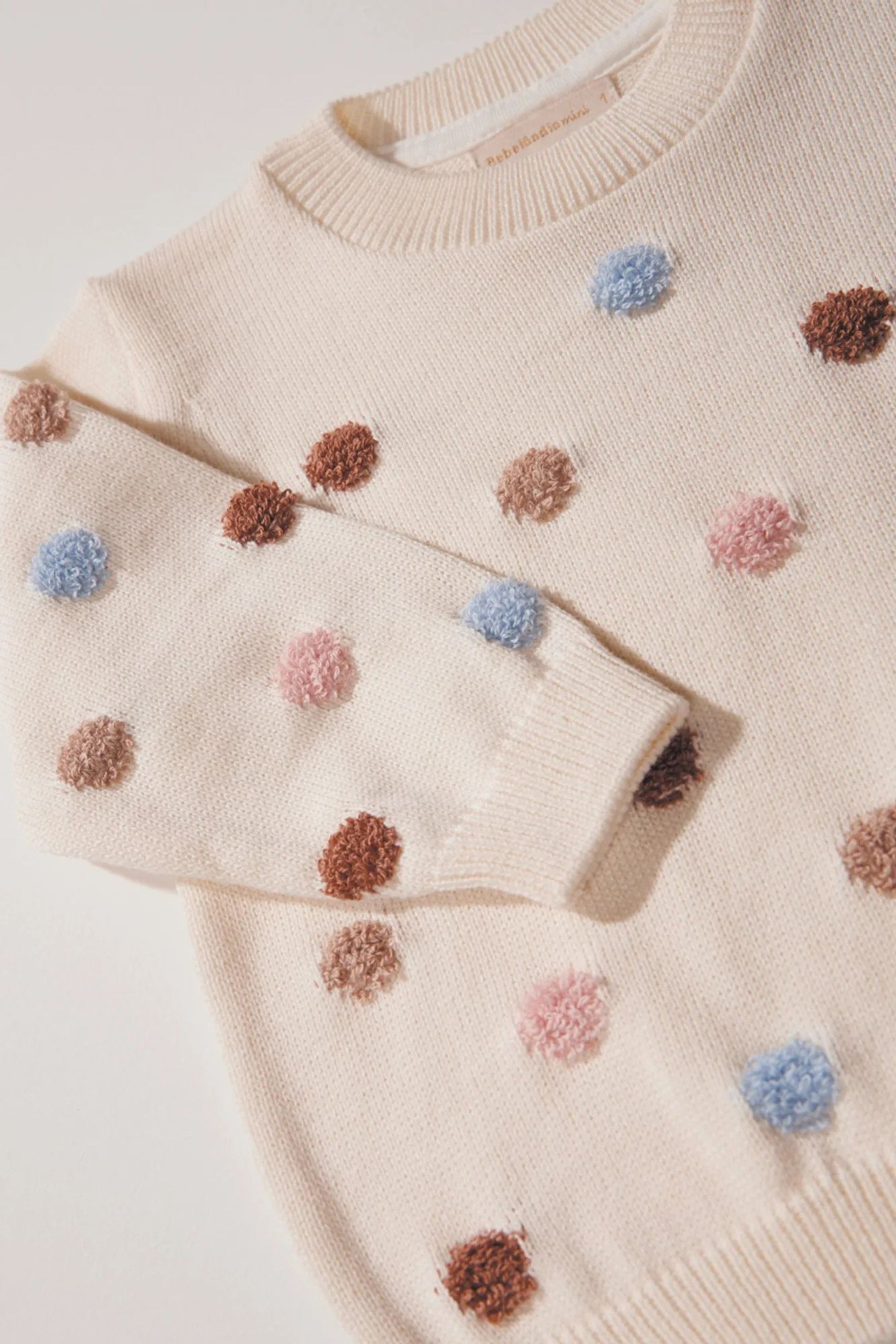 Tricot Infantil Poá Off White para Meninas — foto 2