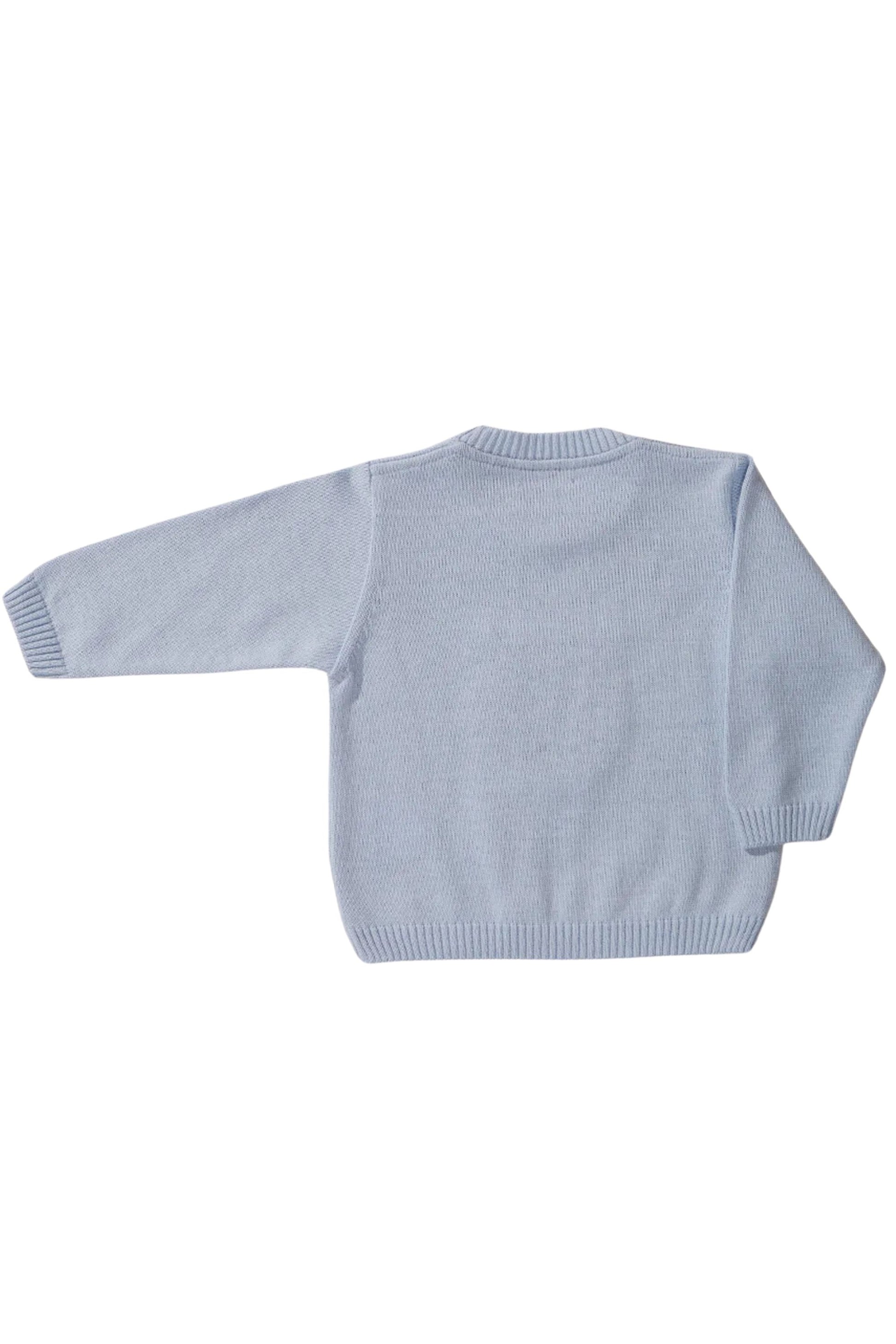 Malha em Tricot Infantil Ursinho Azul para Meninos
