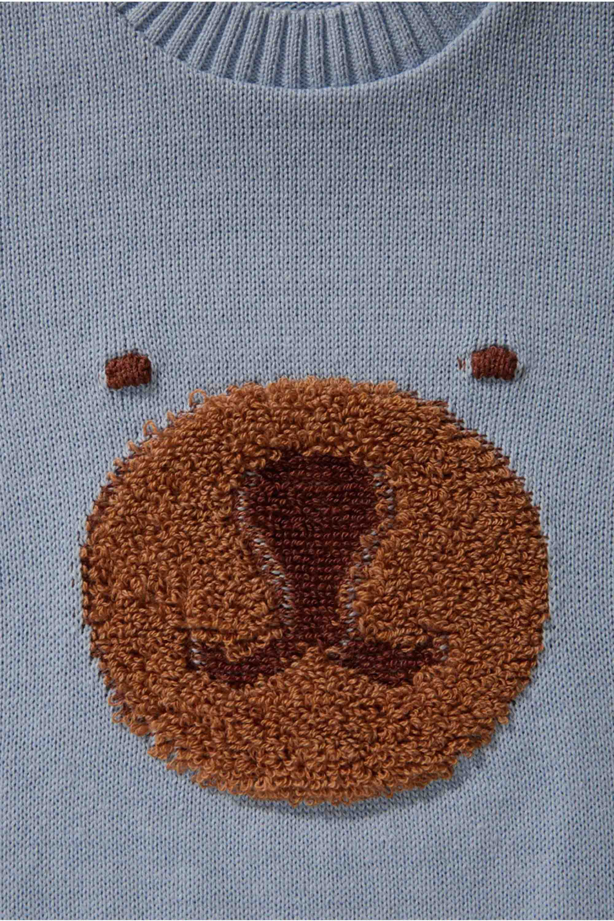 Malha em Tricot Infantil Ursinho Azul para Meninos