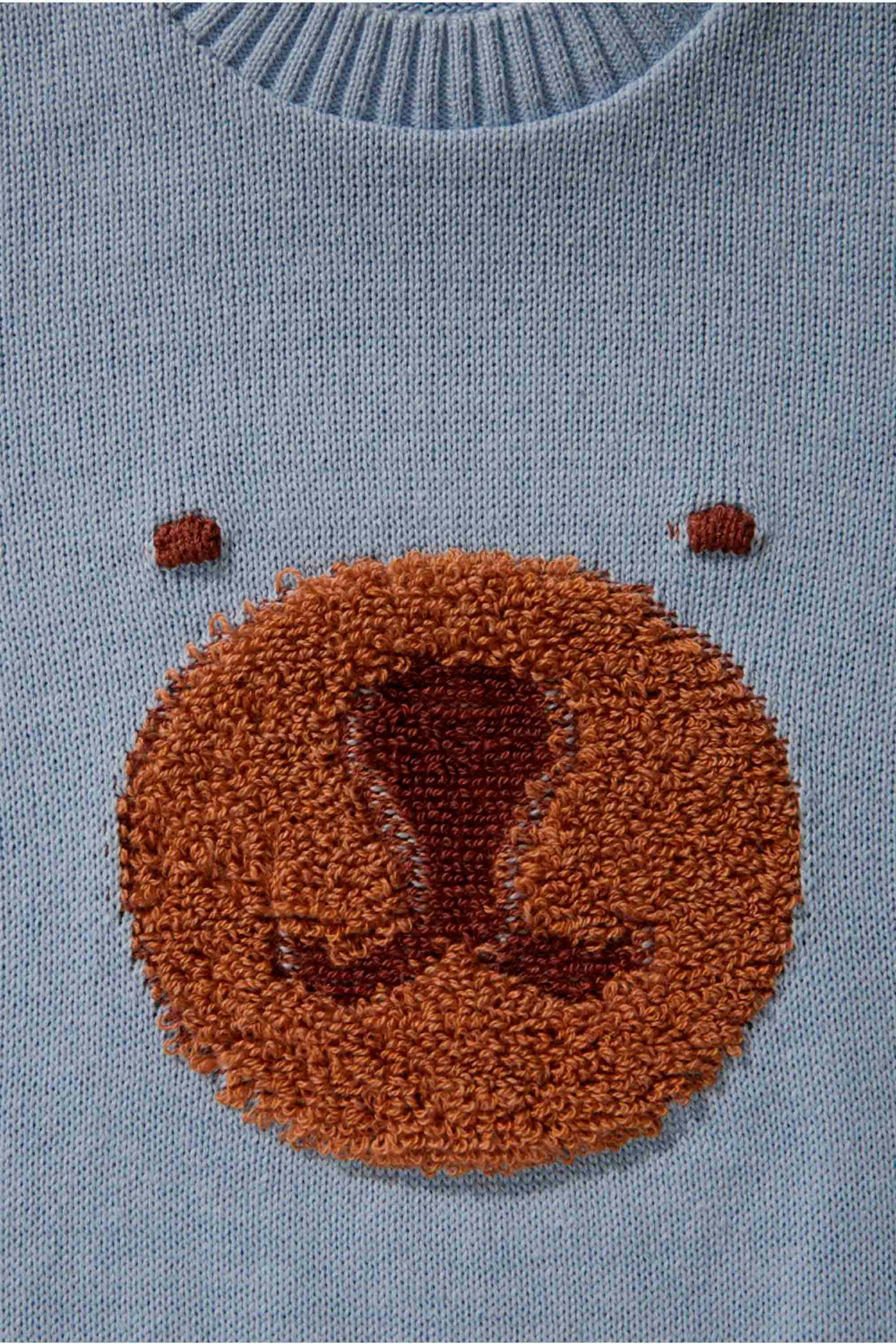 Malha em Tricot Infantil Ursinho Azul para Meninos