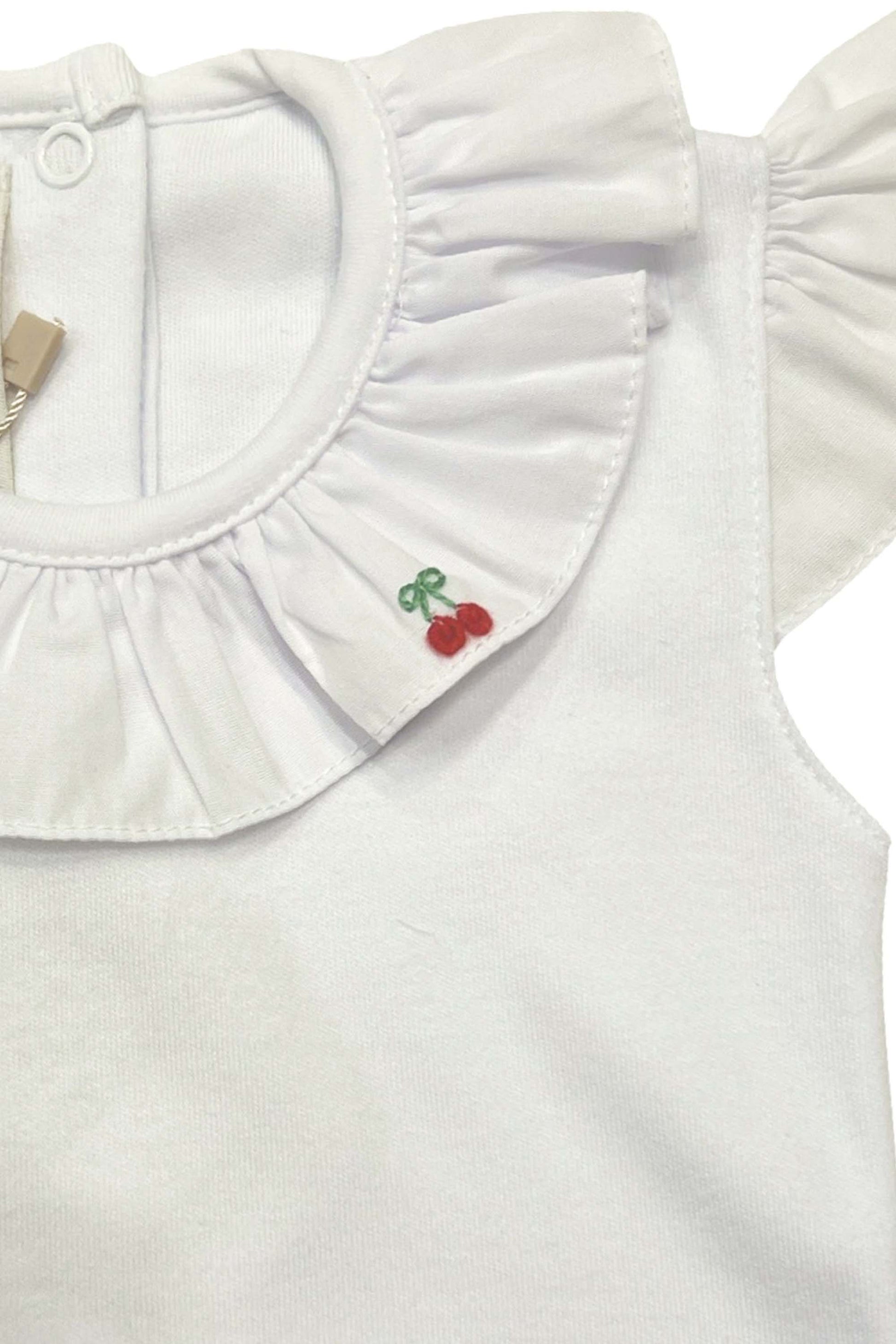 Body em Suedine com Gola Fru Fru Bordada Cereja — foto 2