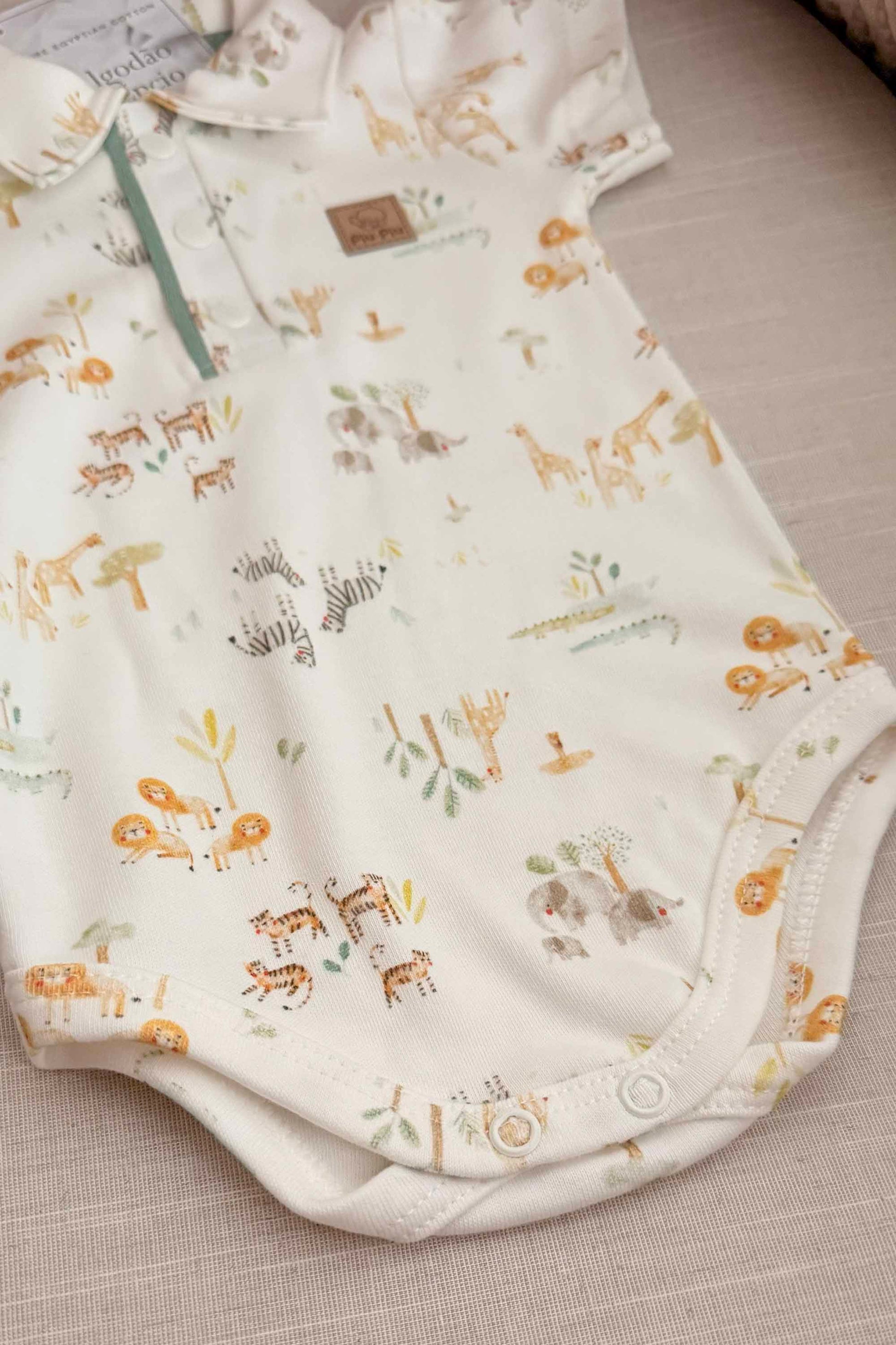 Conjunto Algodão Egípcio Bebê Menino Body e Shorts Selva — foto 5