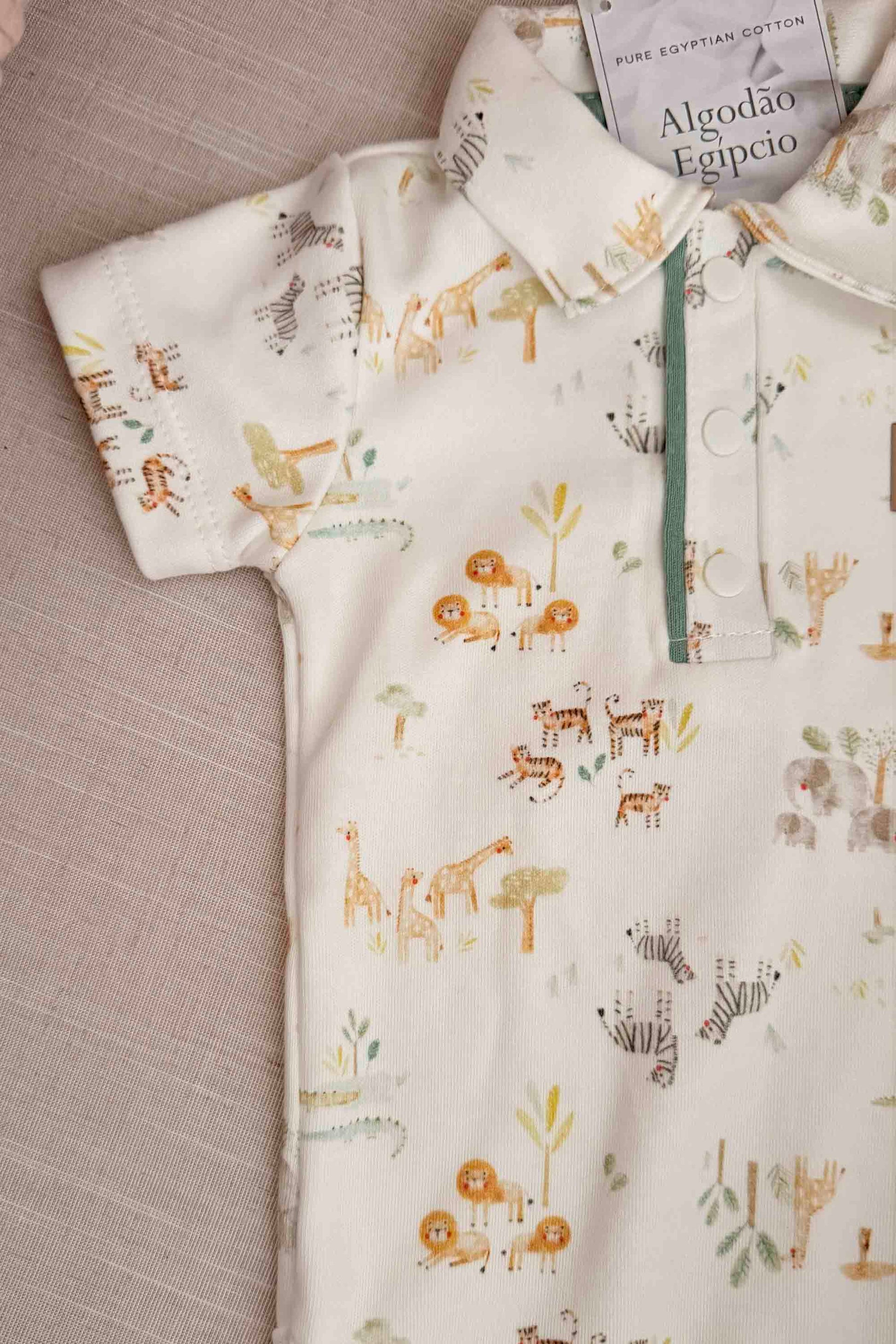 Conjunto Algodão Egípcio Bebê Menino Body e Shorts Selva — foto 3