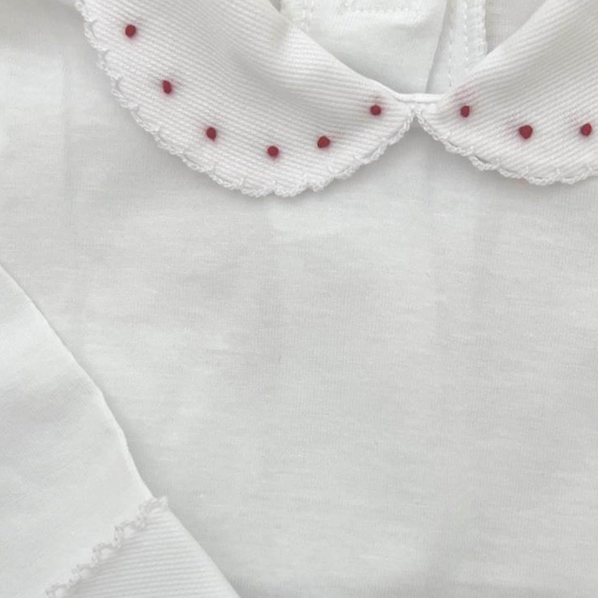 Body Bebê Gola Redonda Bordada Poá Vermelho — foto 2