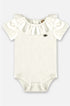 Body Manga Curta com Gola Renda Off White — foto 2