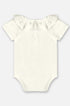 Body Manga Curta com Gola Renda Off White — foto 3