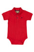 Body Polo Infantil em Suedine Manga Curta Vermelho — foto 1