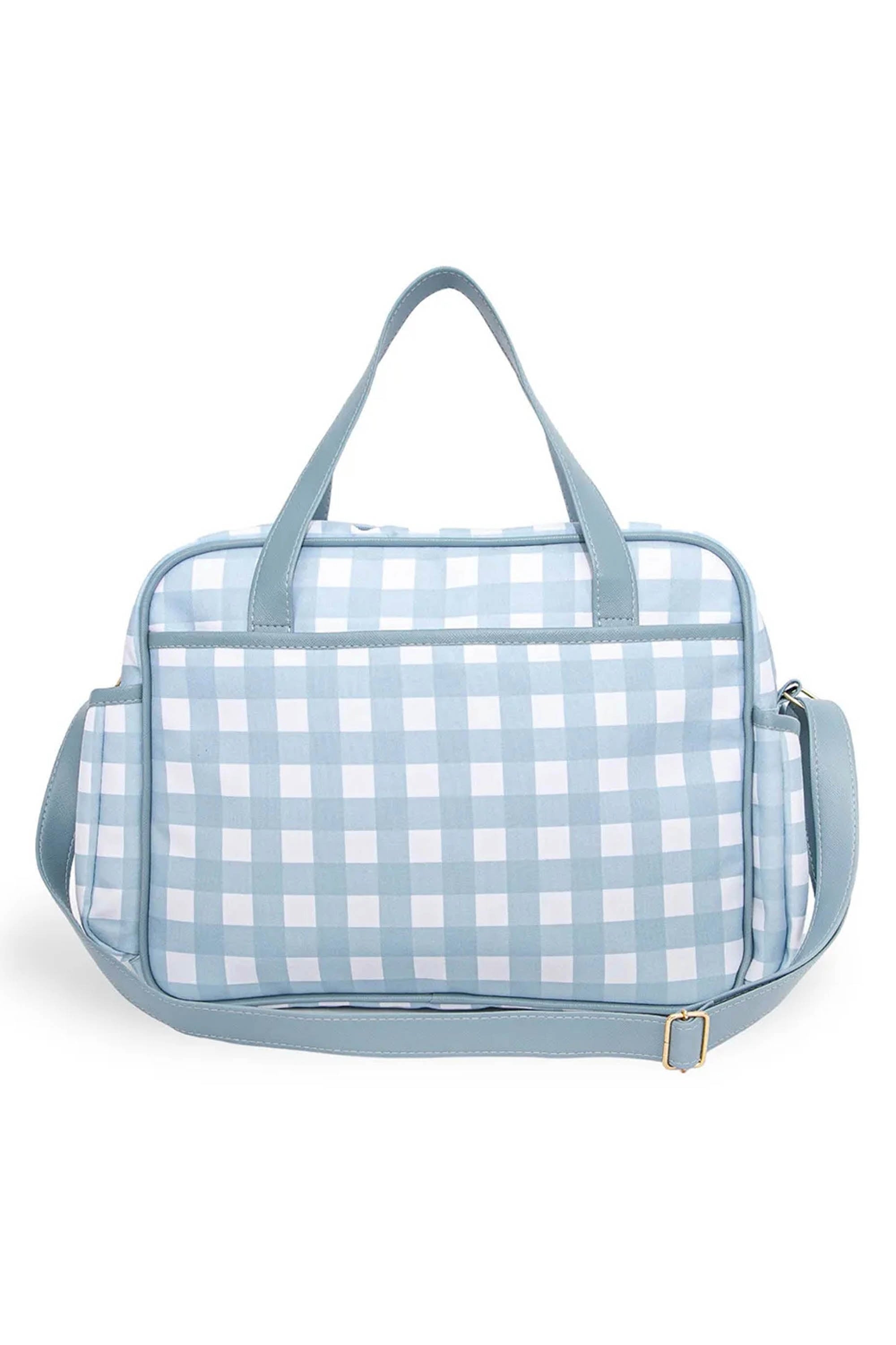 Bolsa Maternidade Xadrez Azul Bebê — foto 2