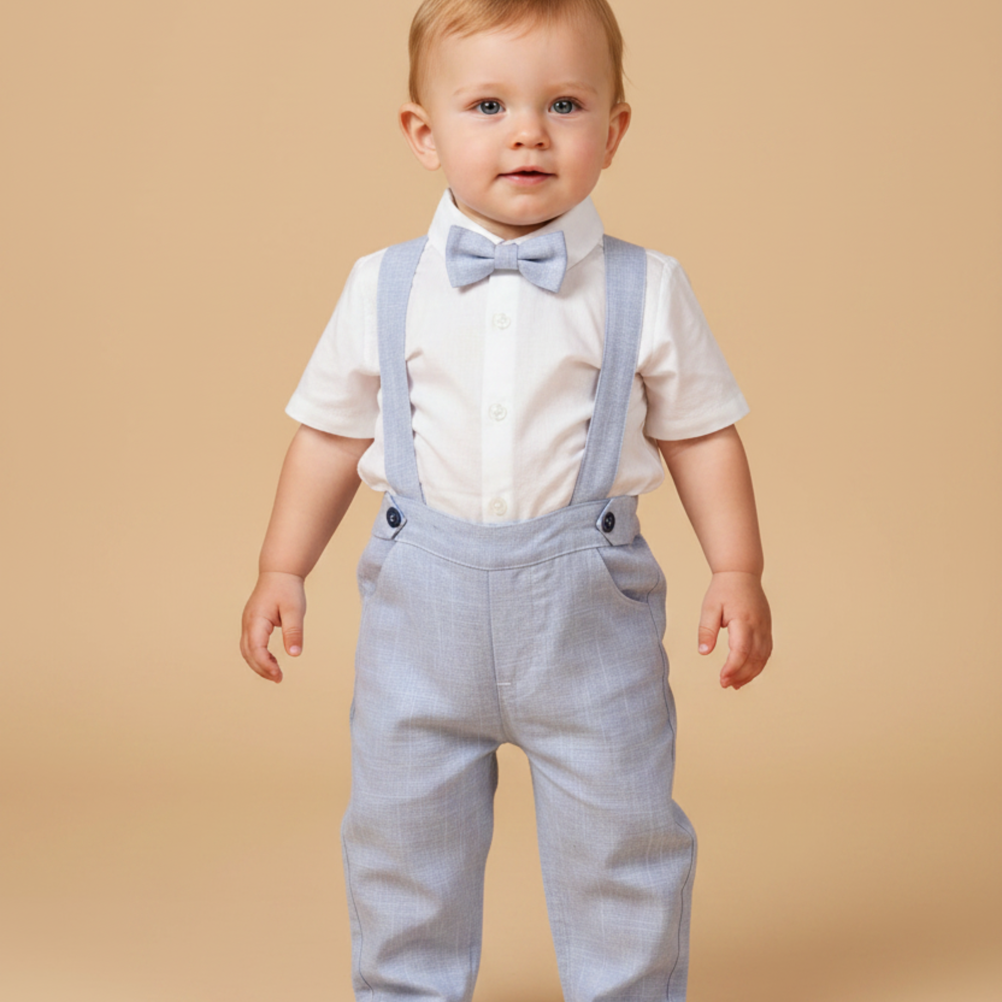Calça com Suspensórios Infantil Azul  - Elegância para Ocasiões Especiais