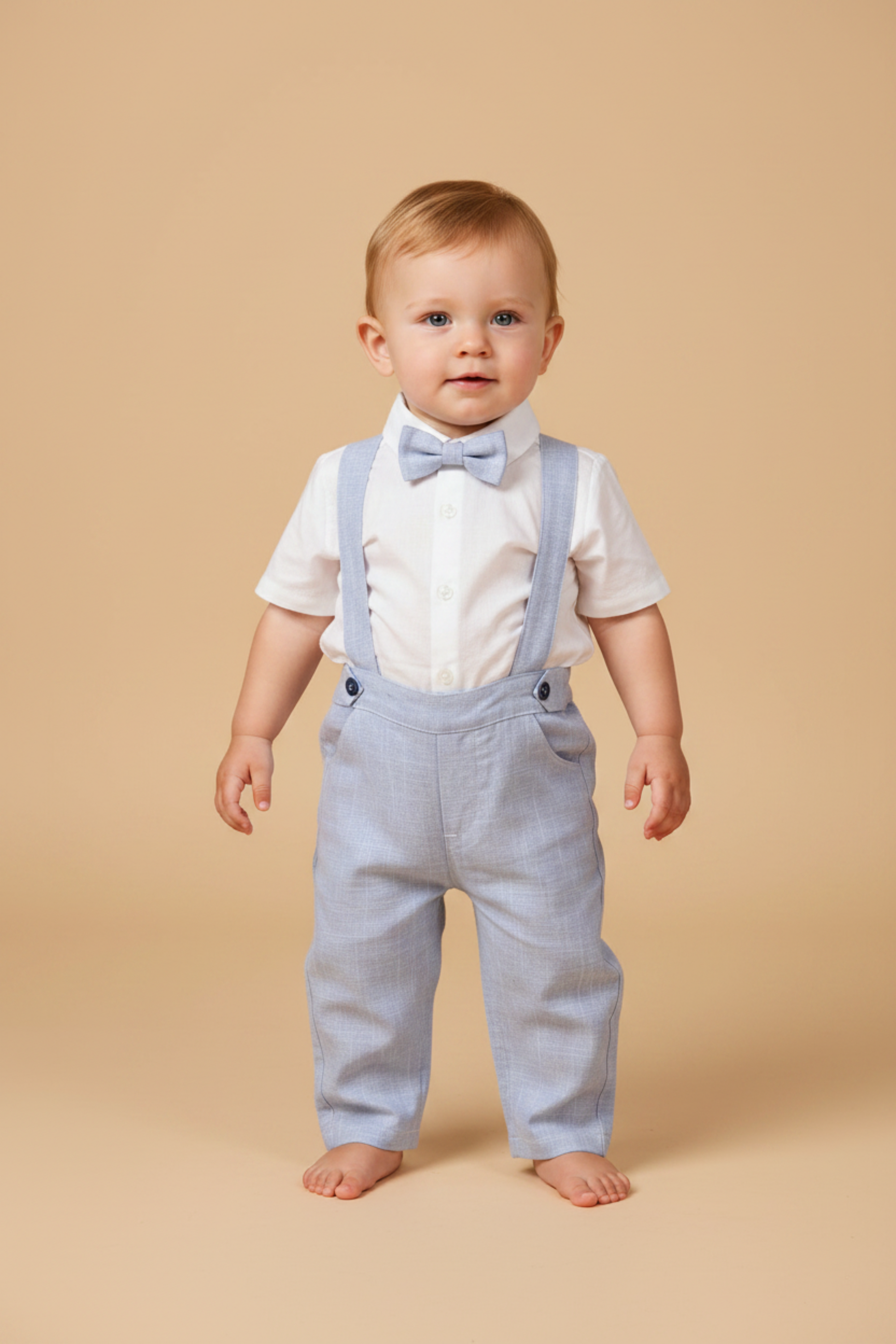 Calça com Suspensórios Infantil Azul  - Elegância para Ocasiões Especiais