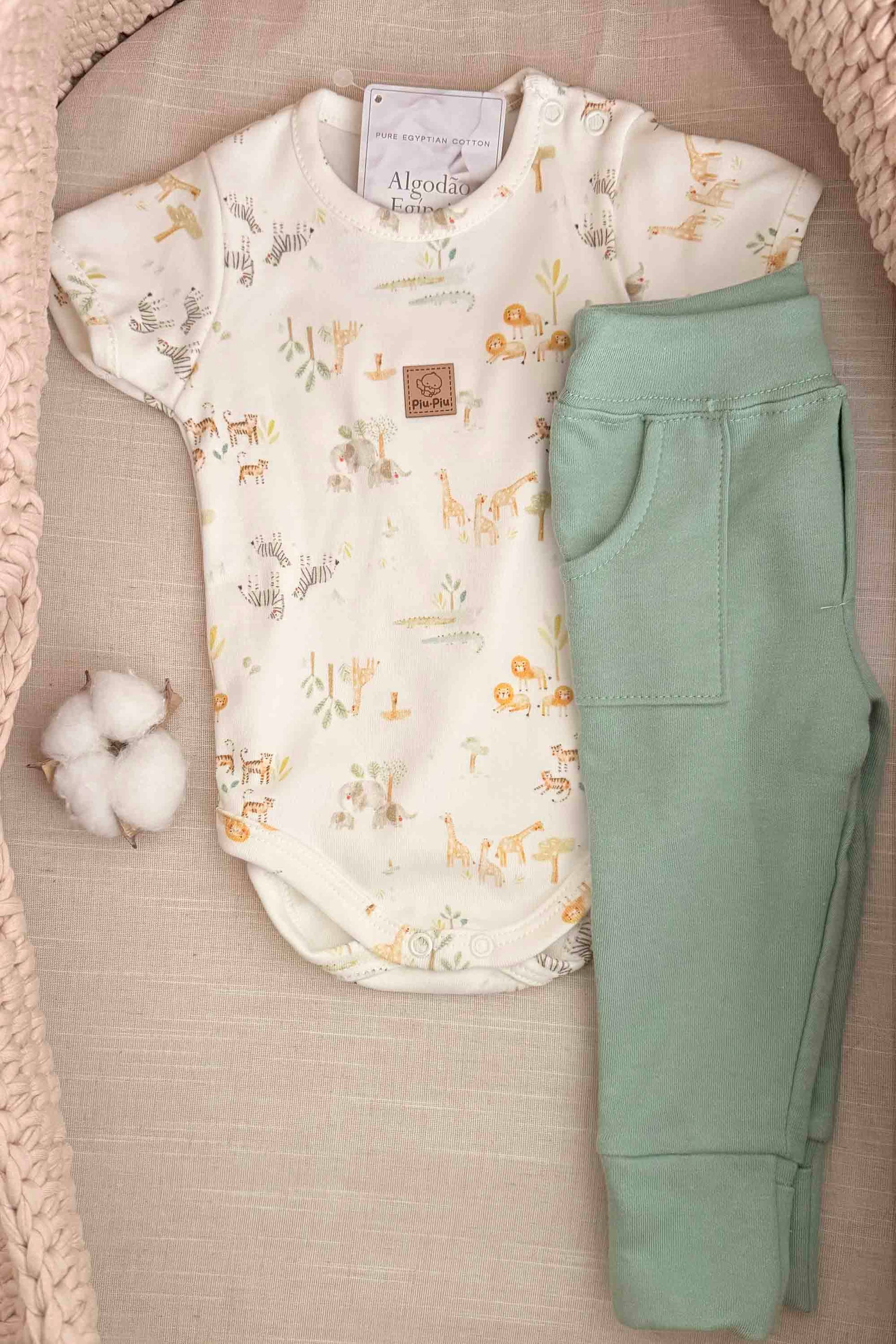 Conjunto Bebê Menino Body e Calça Selva Algodão Egípcio — foto 3