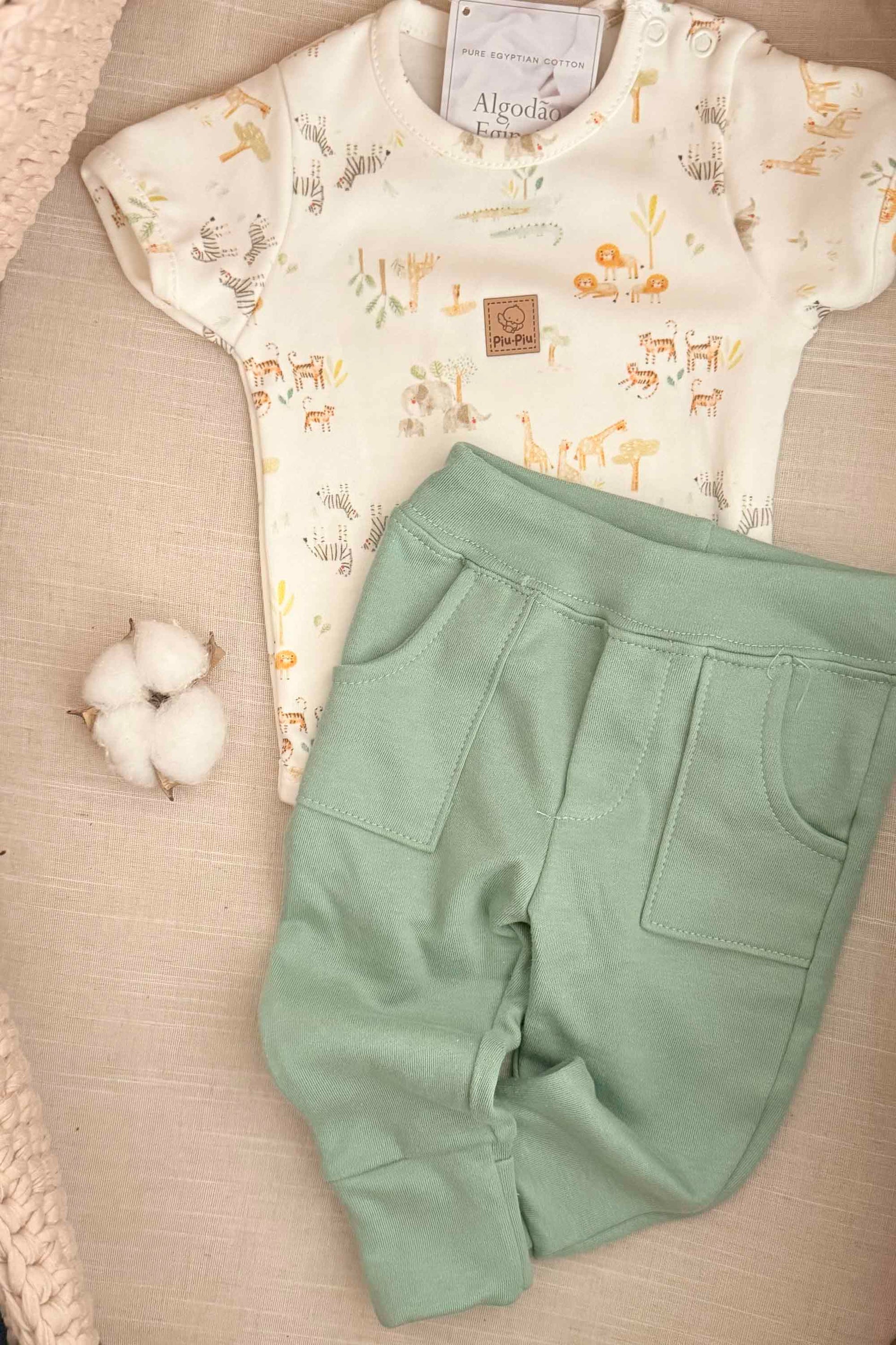 Conjunto Bebê Menino Body e Calça Selva Algodão Egípcio — foto 2
