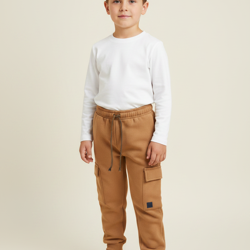 Calça Infantil em Moletom Café com Leite