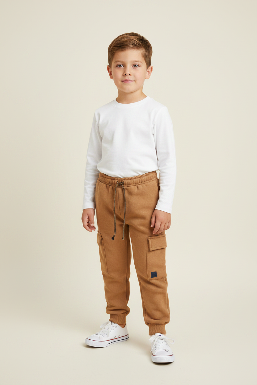 Calça Infantil em Moletom Café com Leite