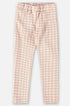Calça Infantil Feminina Jacquard Xadrez Bege — foto 1