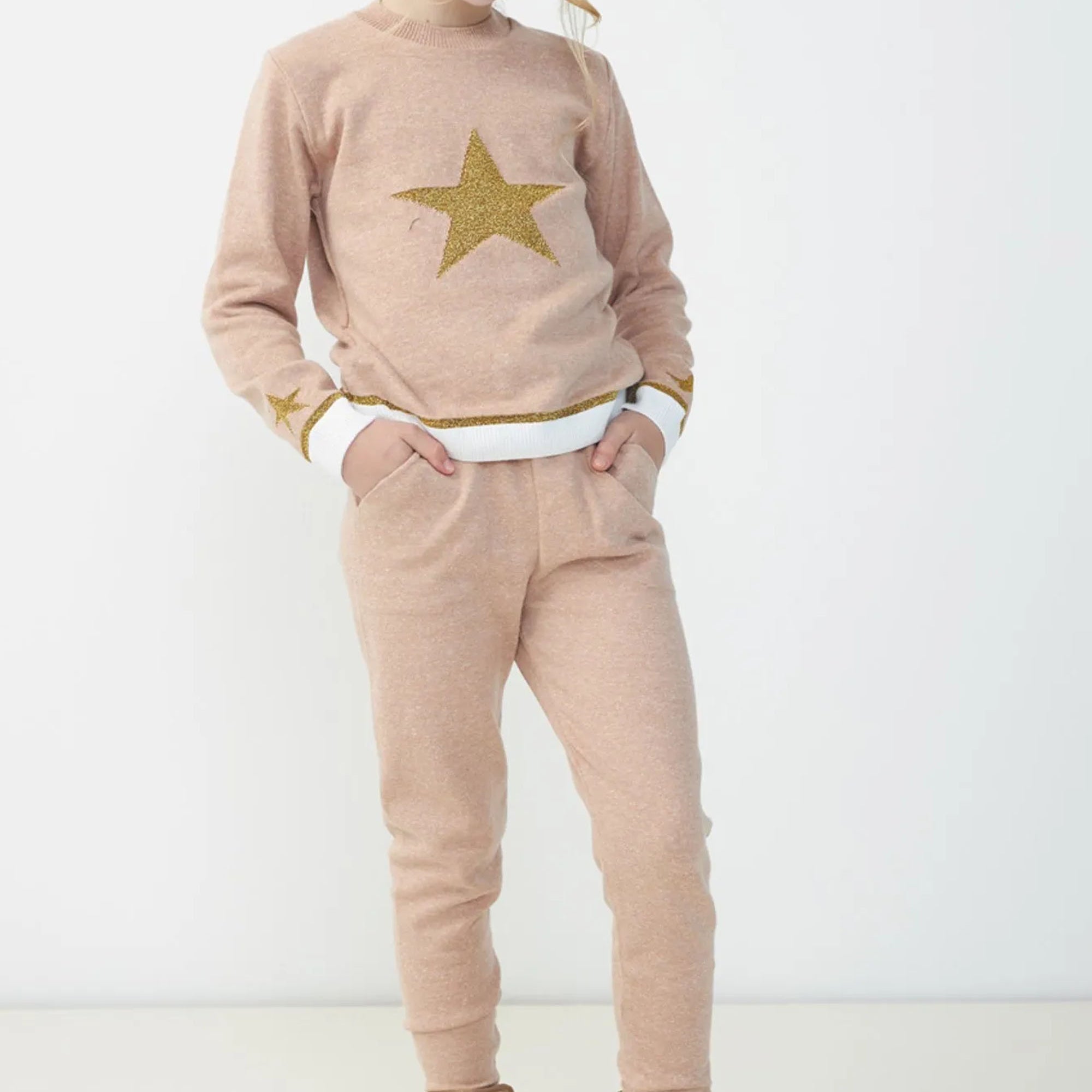 Calça Infantil Tricô Jogger Nude — foto 1