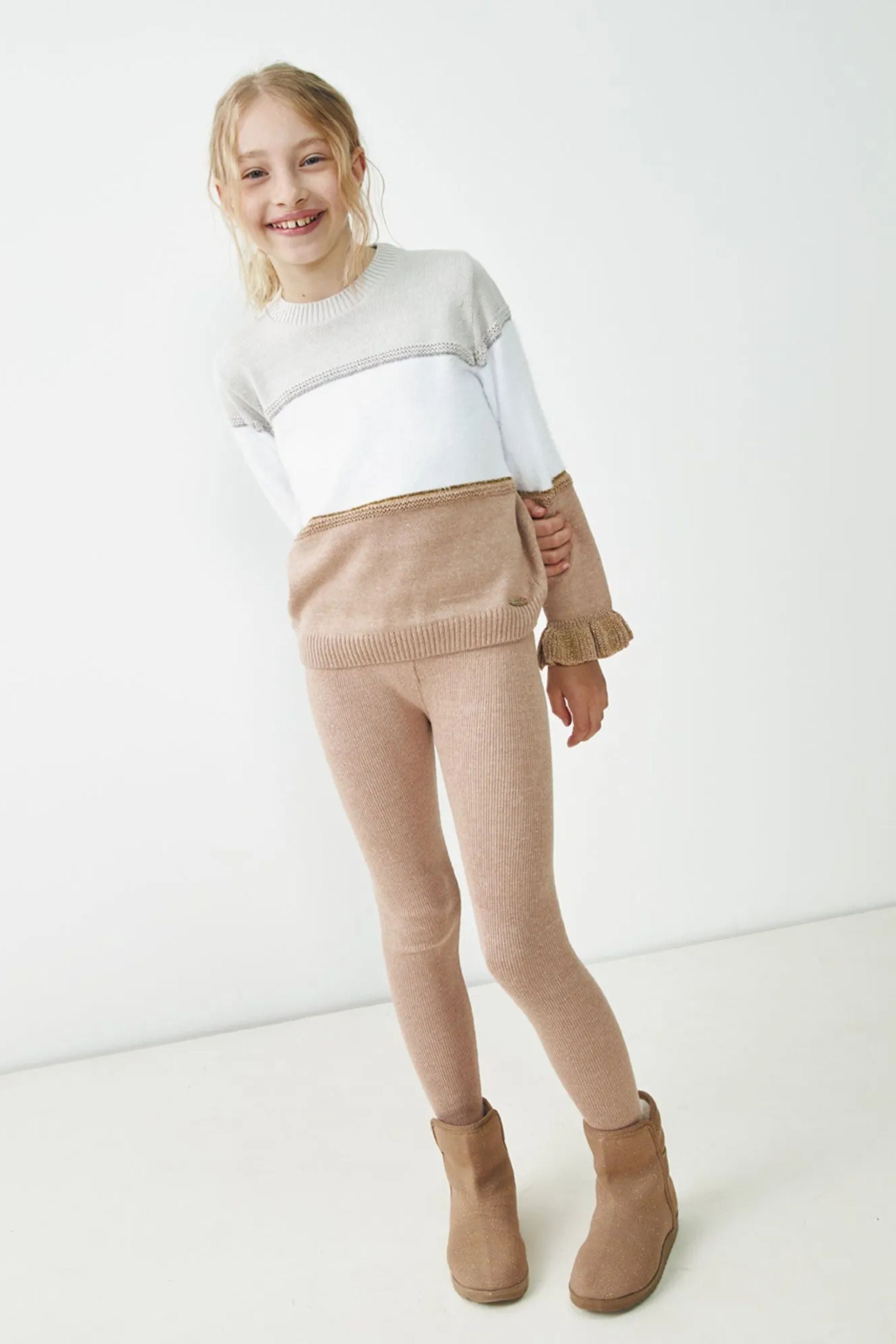 Legging Infantil em Tricot Nude para Meninas — foto 1