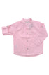 Camisa Infantil de Linho Rosa com Gola Padre e Mangas Longas — foto 2