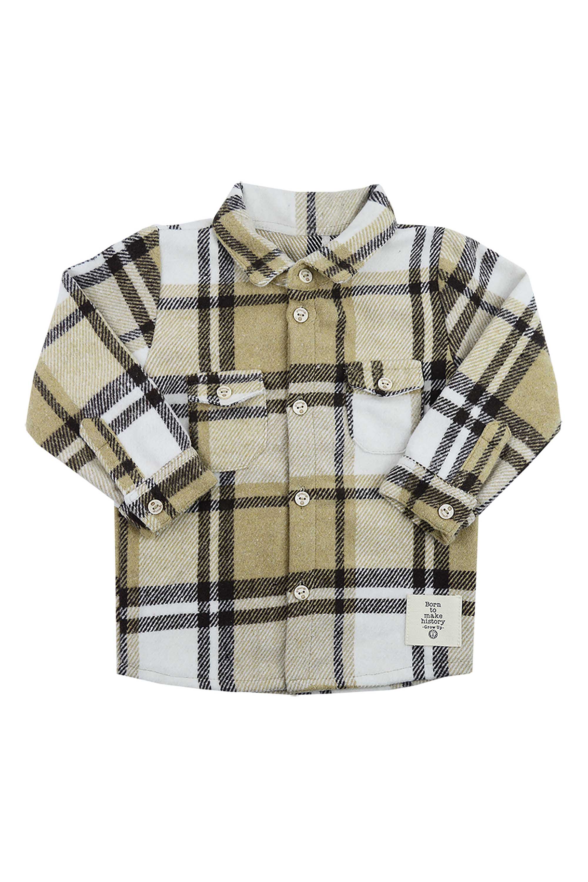 Camisa Infantil Menino Xadrez Marrom