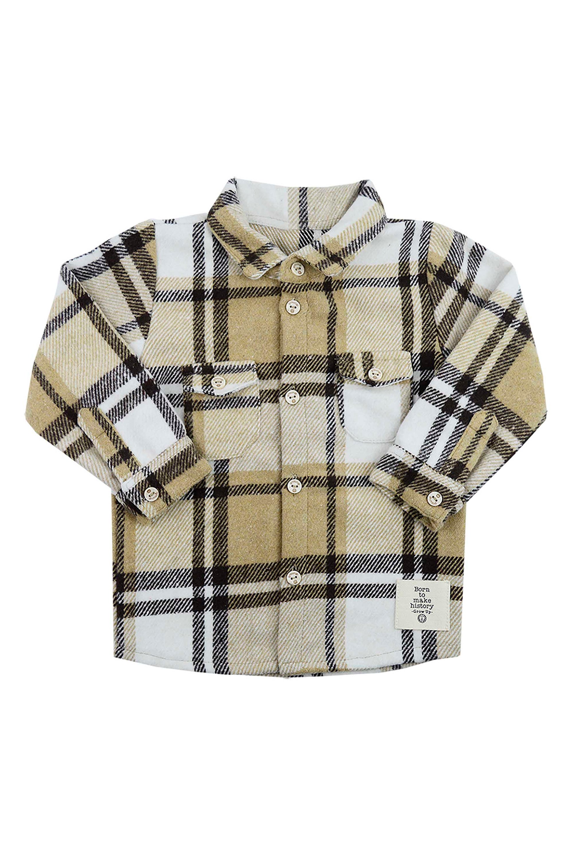 Camisa Infantil Menino Xadrez Marrom