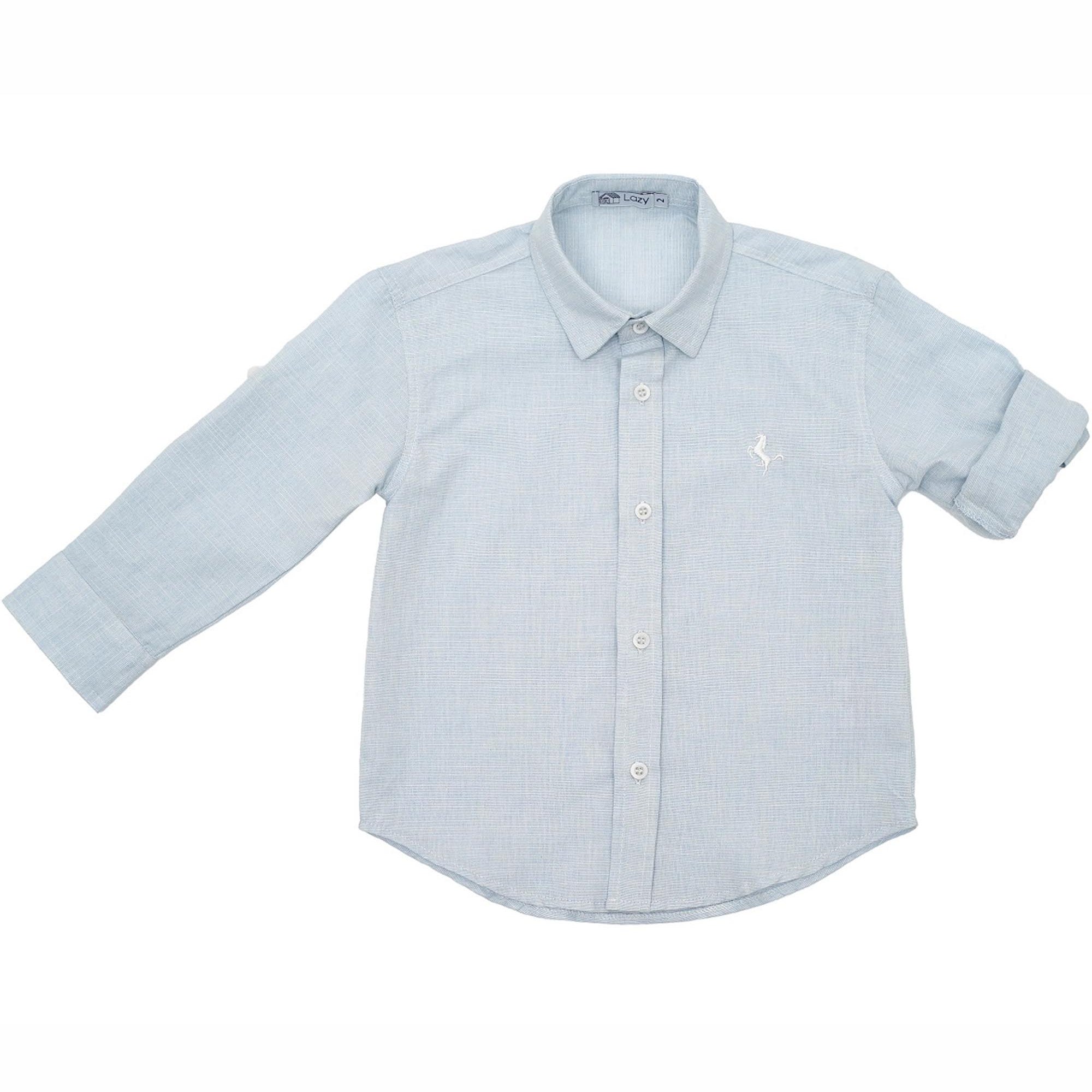 Camisa Manga Longa Linho Azul — foto 1