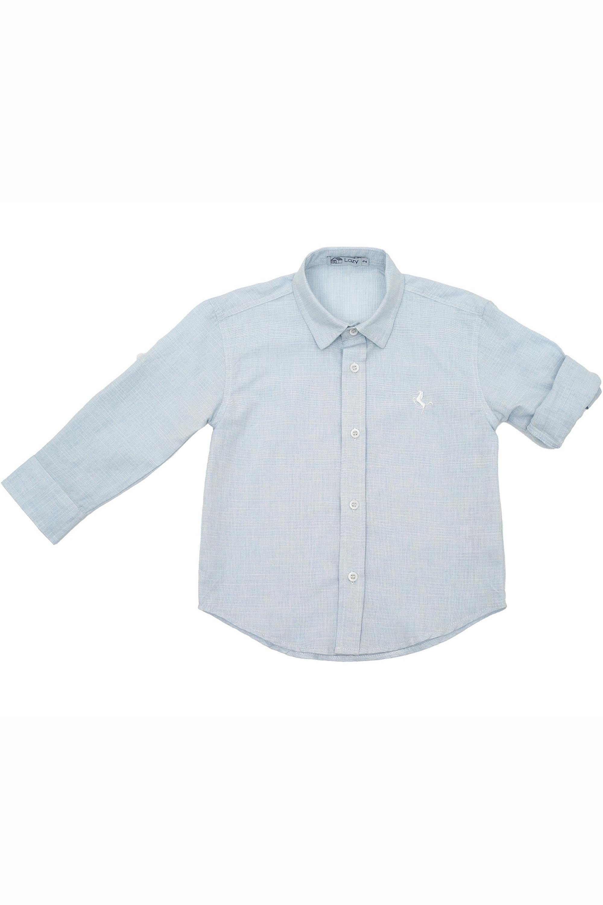 Camisa Manga Longa Linho Azul — foto 1
