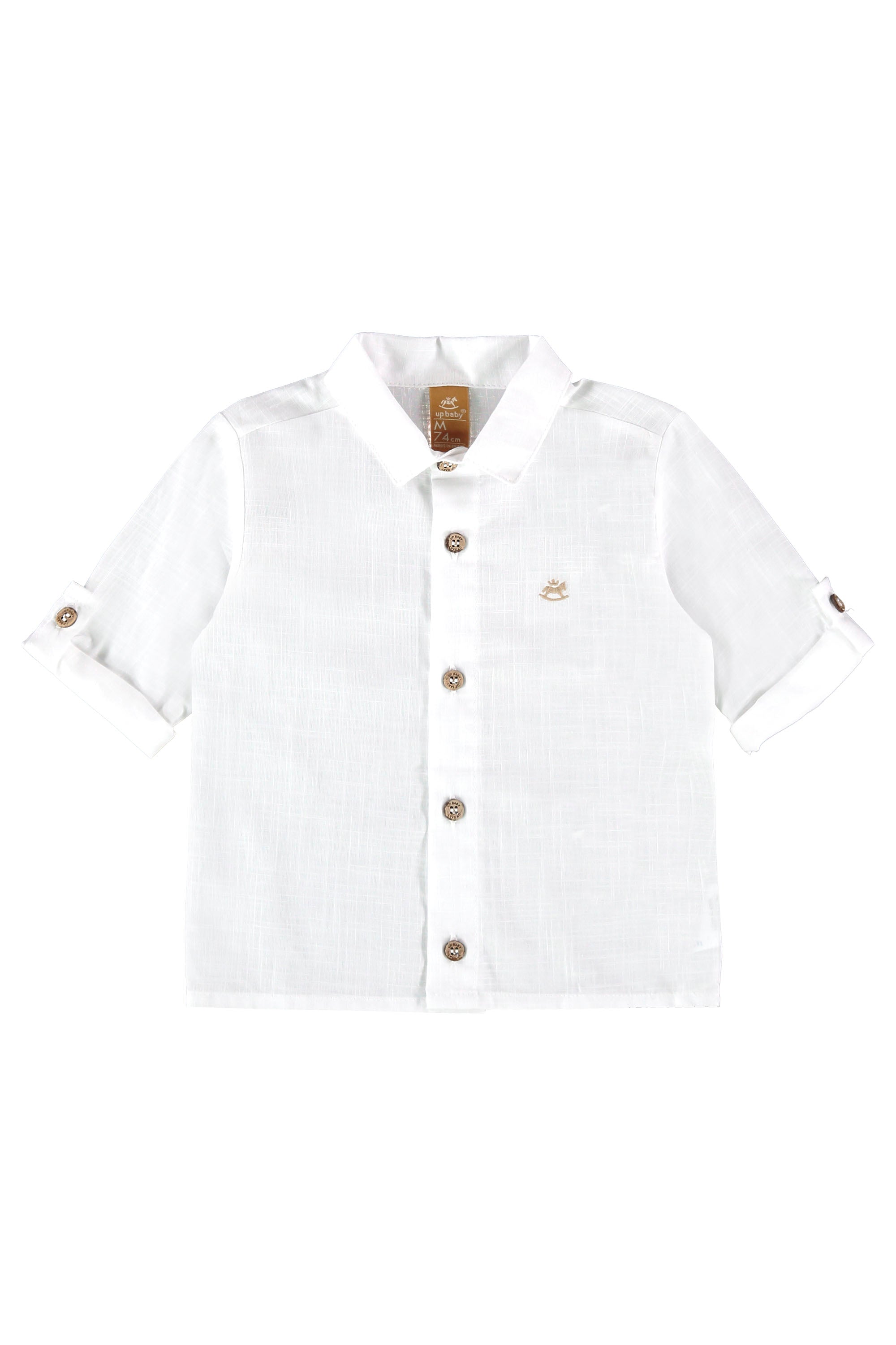 Camisa Infantil Branca em Cambraia com Manga Longa — foto 2