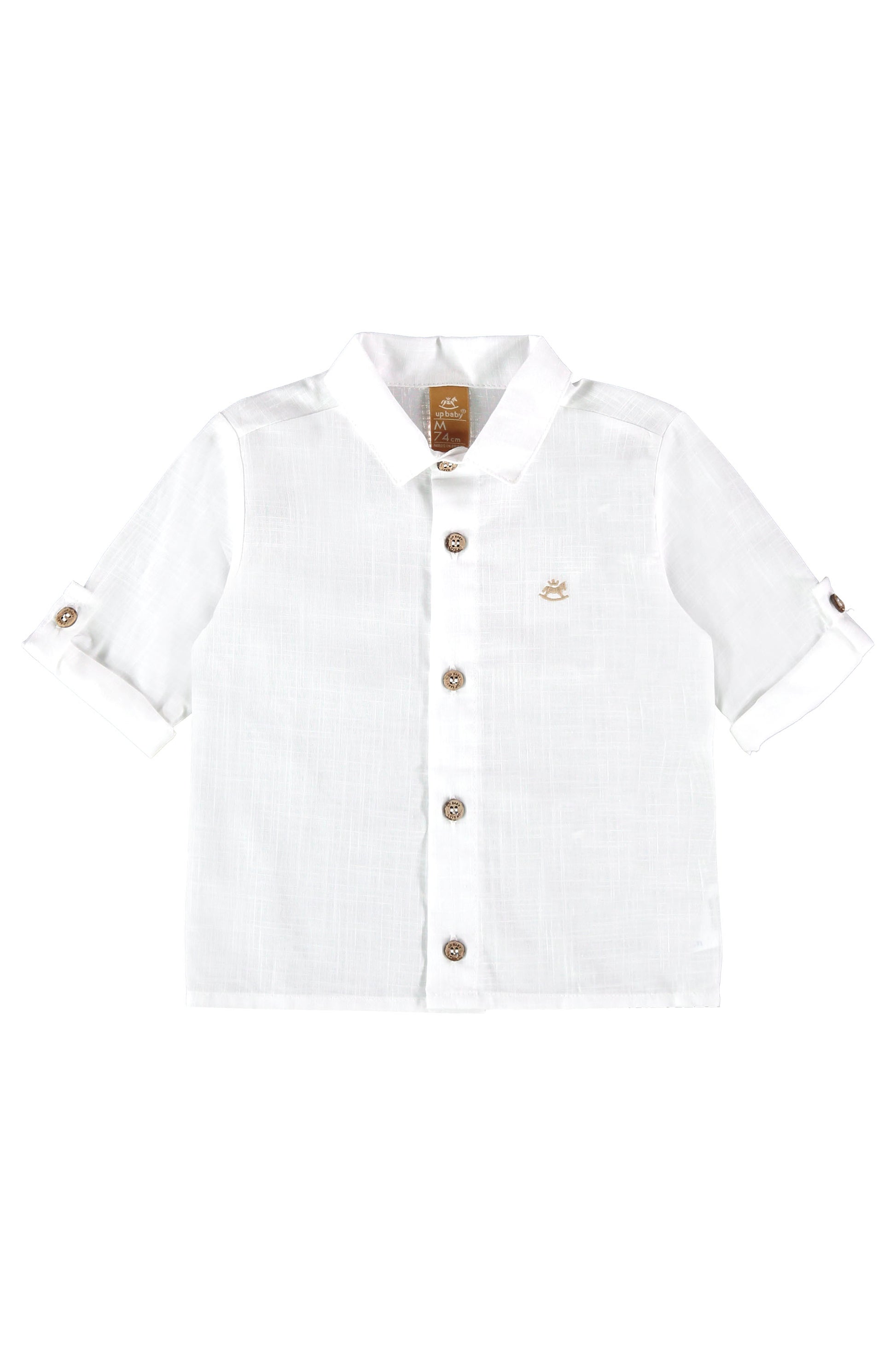 Camisa Infantil Branca em Cambraia com Manga Longa — foto 2