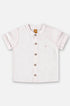 Camisa Infantil Masculina Manga Curta em Tecido Off White para Bebê — foto 1