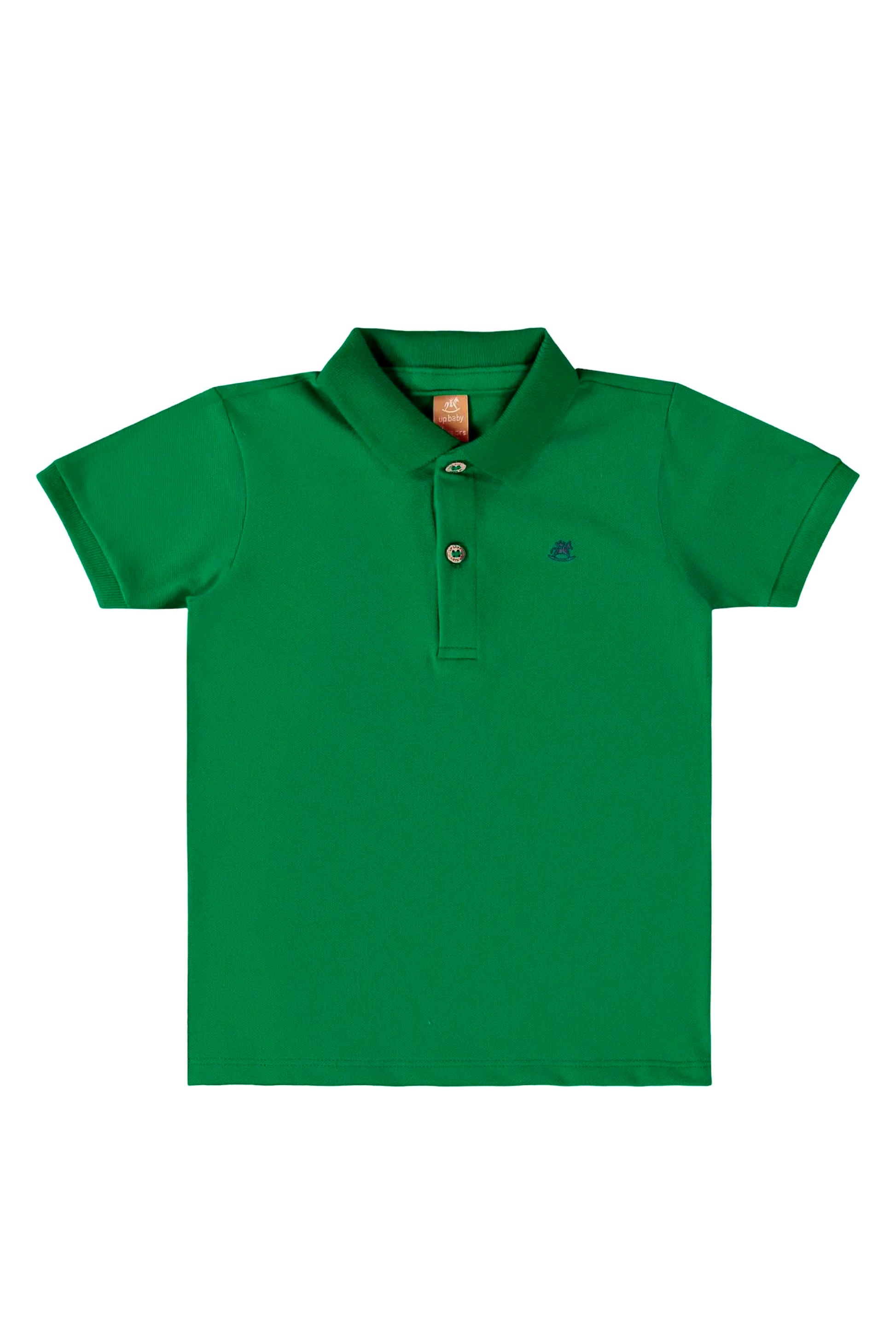Camisa Infantil Polo Manga Curta Piquet Verde Bandeira — foto 2