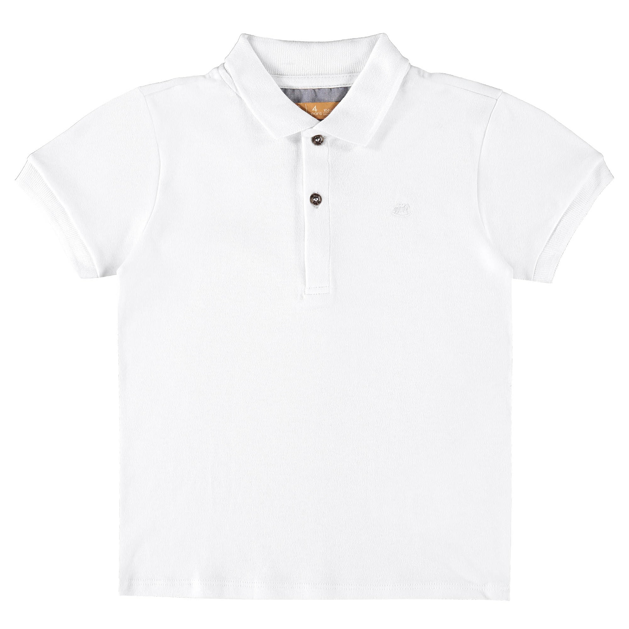 Camisa Polo Infantil em Suedine Manga Curta Branca — foto 1