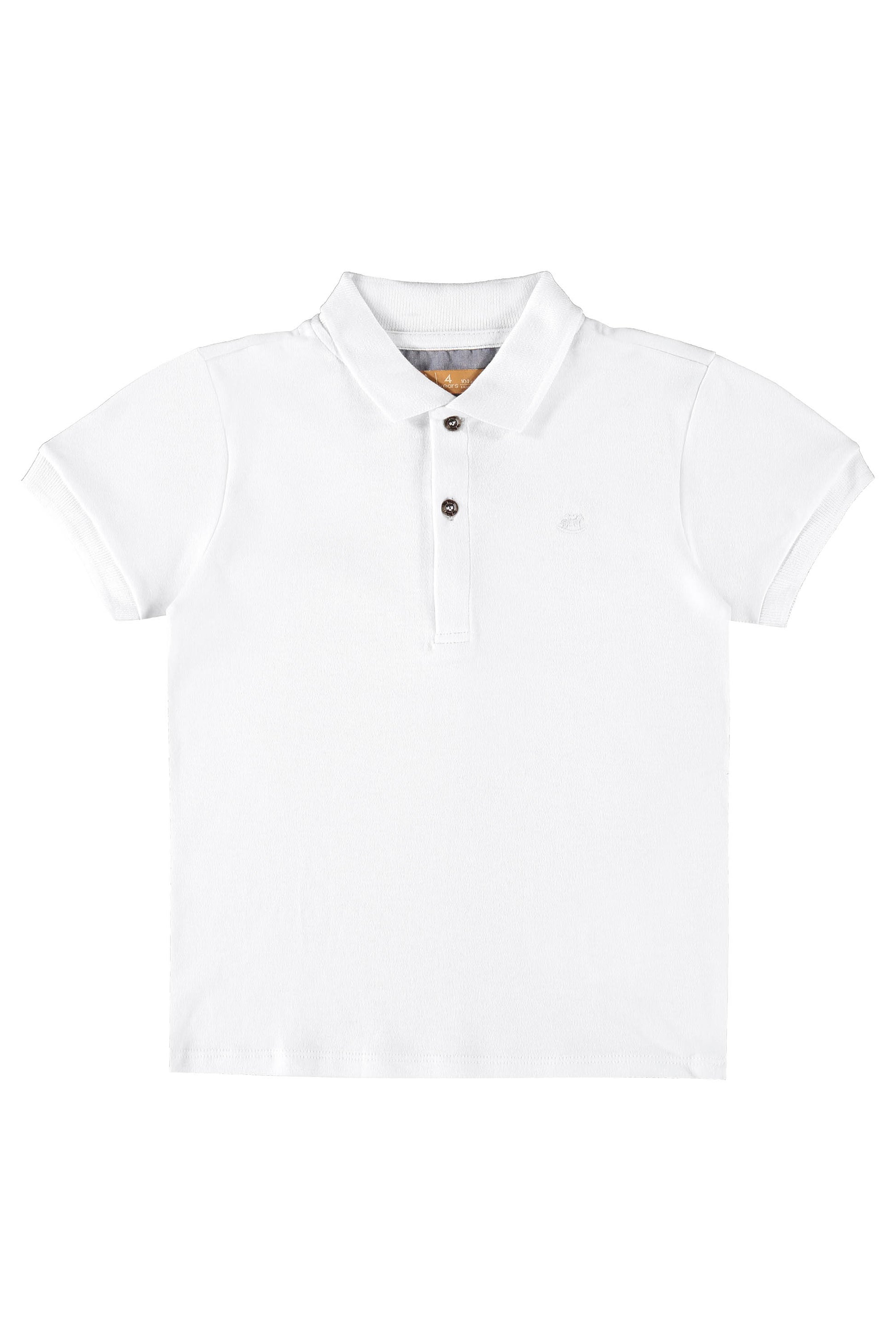 Camisa Polo Infantil em Suedine Manga Curta Branca — foto 1