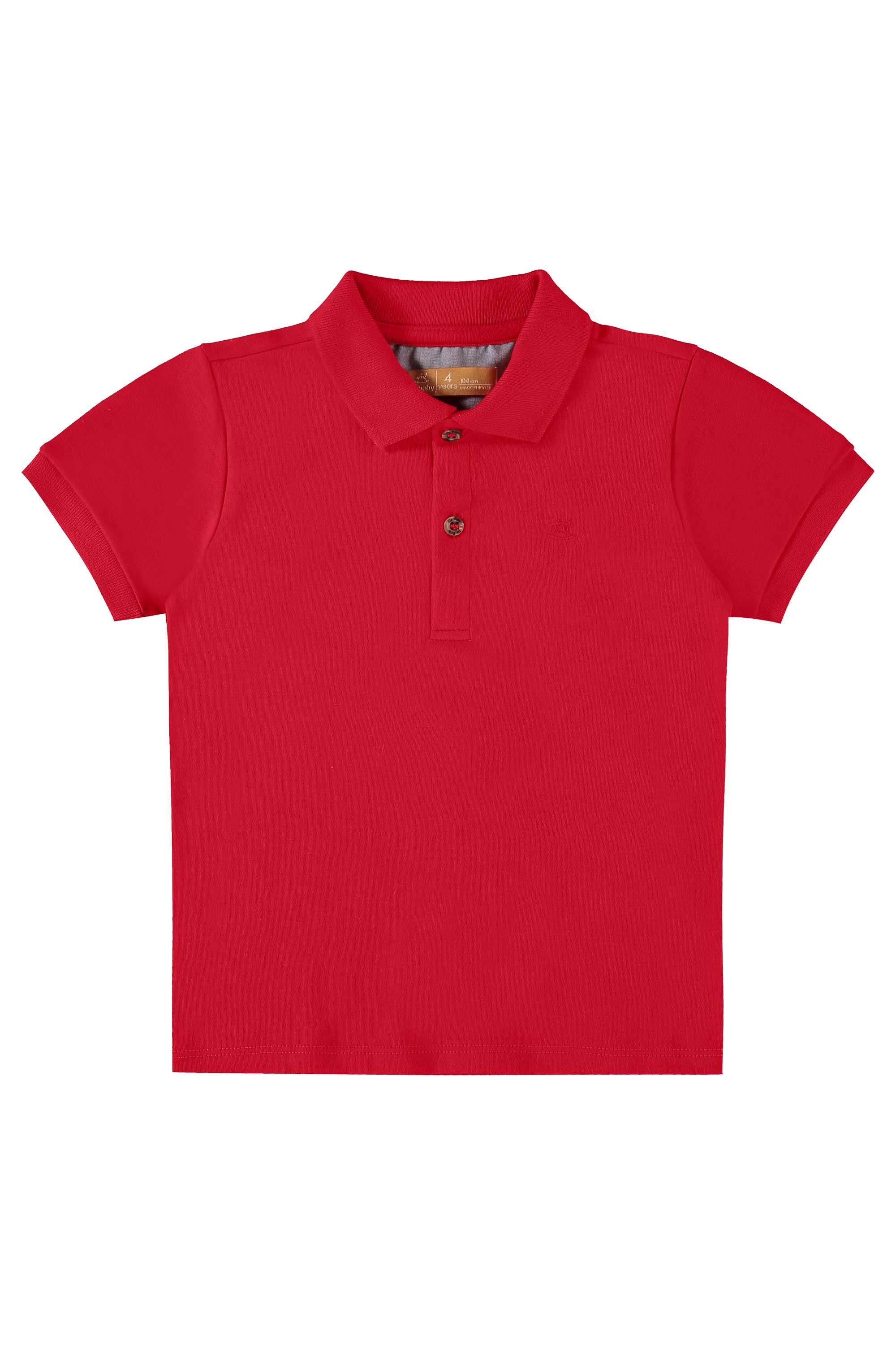 Camisa Polo Infantil em Suedine Manga Curta Vermelha — foto 1
