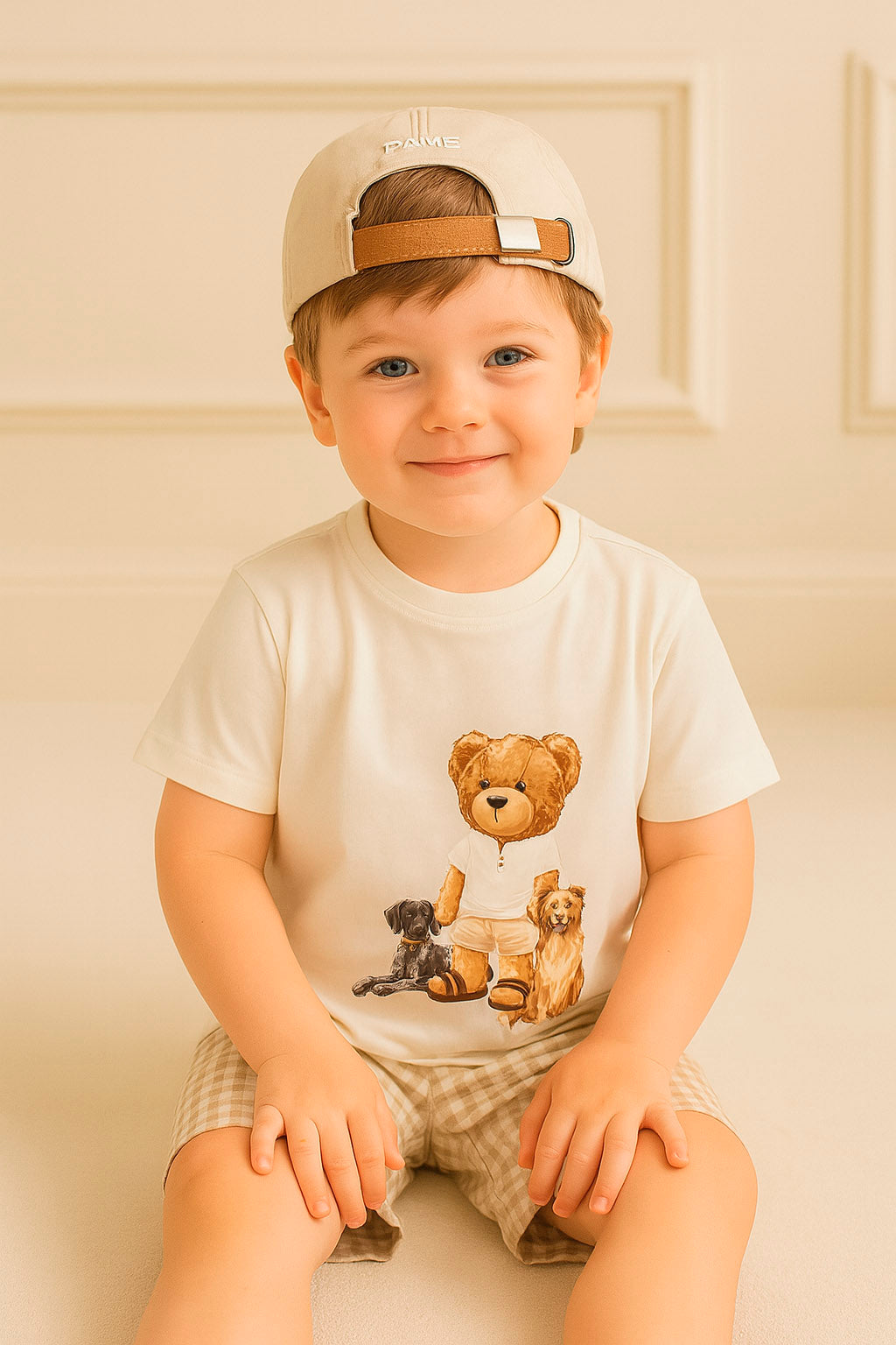 Camiseta Infantil Estampa Ursinho com Cachorros 100% Algodão — foto 1