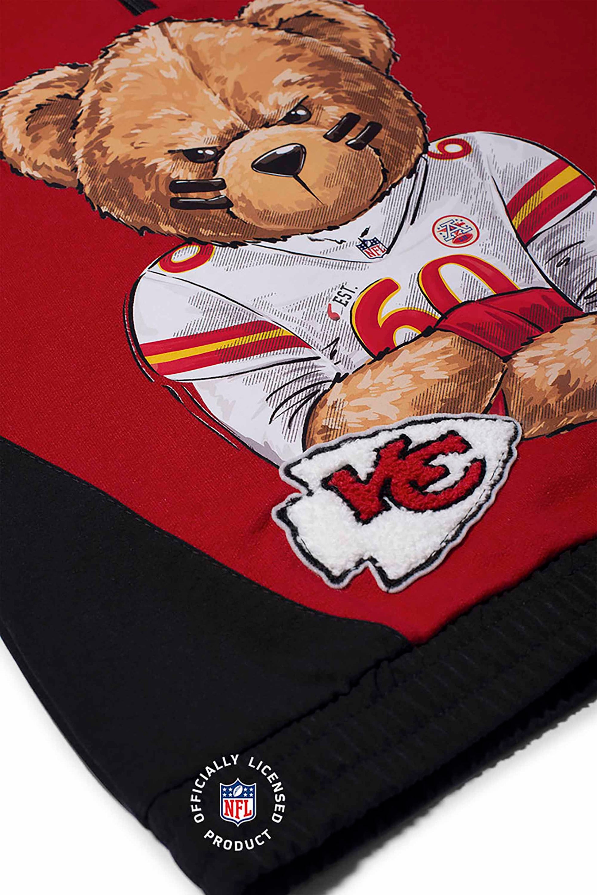 Blusa Manga Curta Infantil Menino NFL Urso Tedy Kansas City Chiefs Vermelha — foto 3