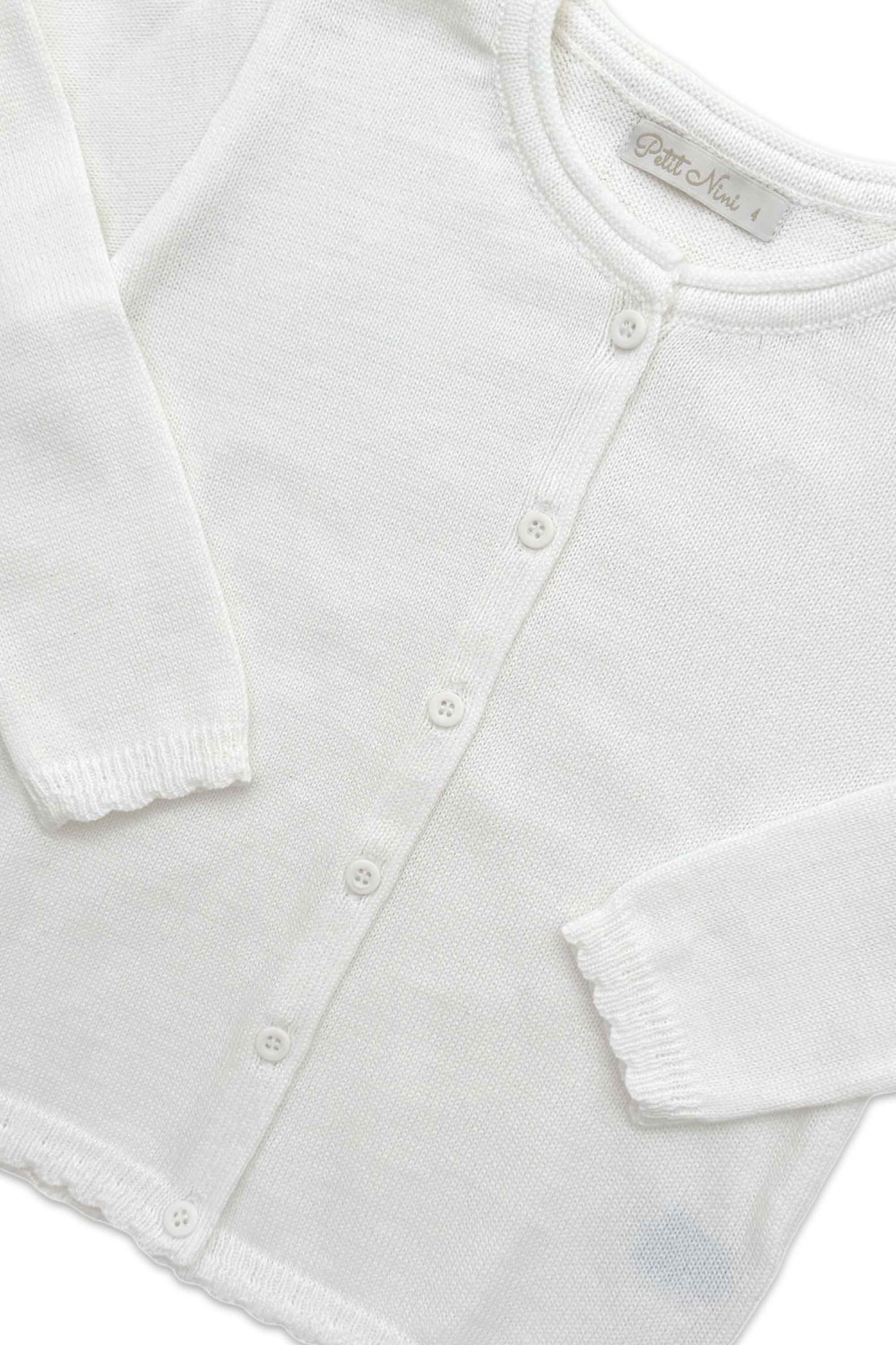 Cardigan Infantil em Tricô Branco para Meninas — foto 4