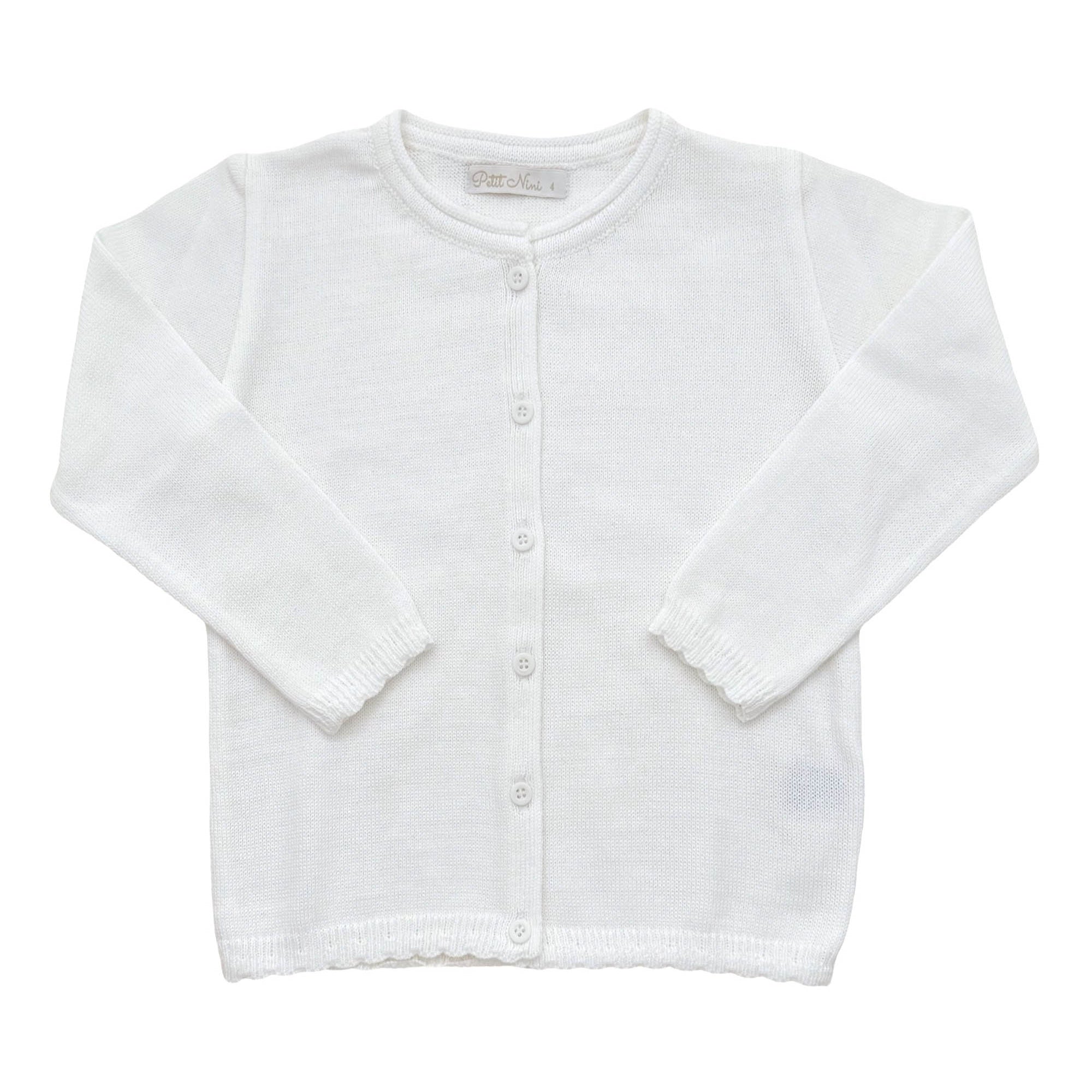 Cardigan Infantil em Tricô Branco para Meninas — foto 1