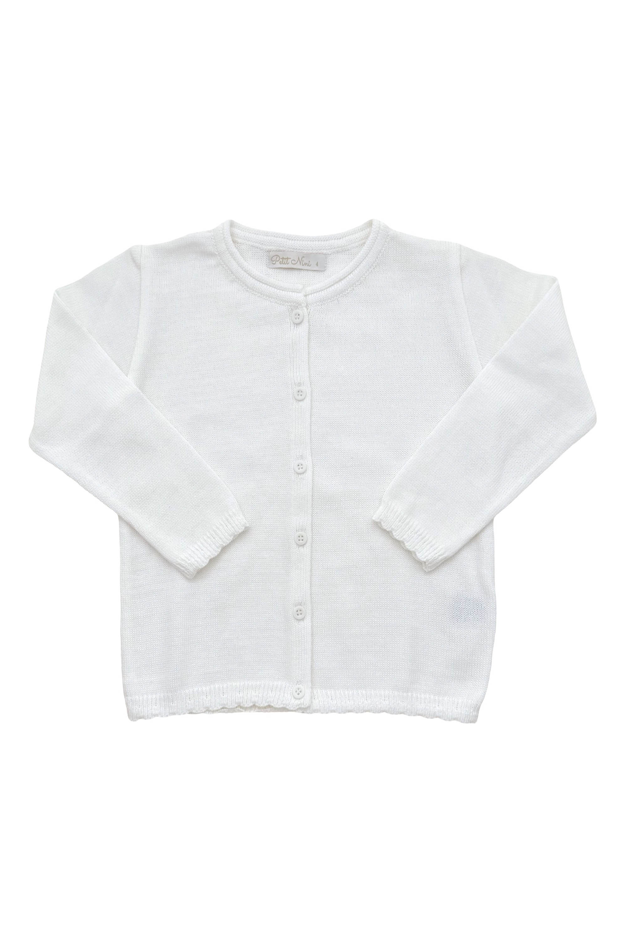 Cardigan Infantil em Tricô Branco para Meninas — foto 1