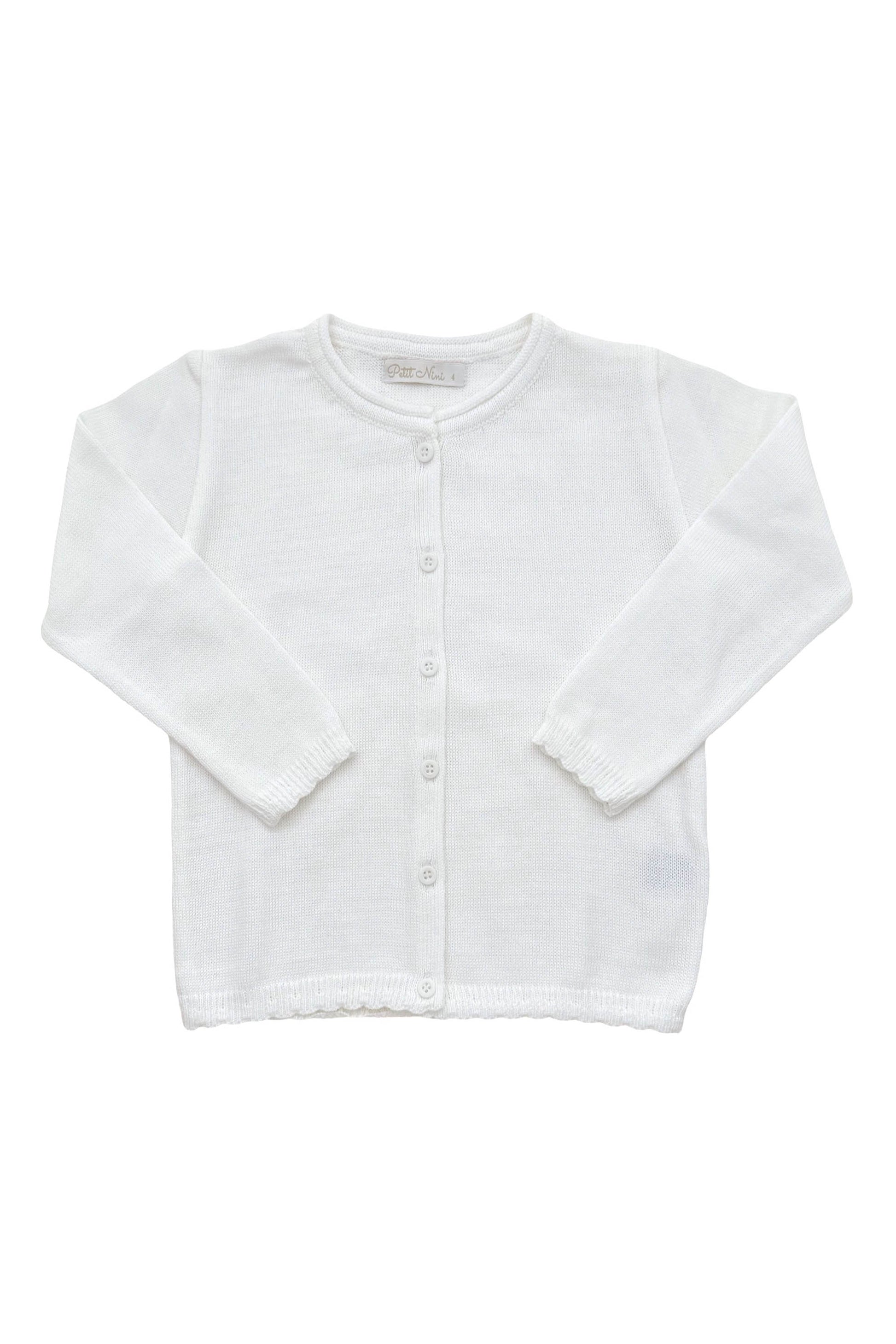 Cardigan Infantil em Tricô Branco para Meninas — foto 1