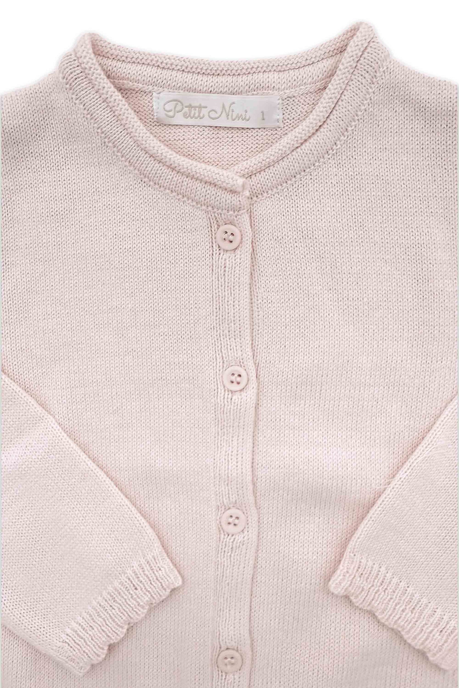Cardigan Infantil em Tricô Rosa para Meninas — foto 2