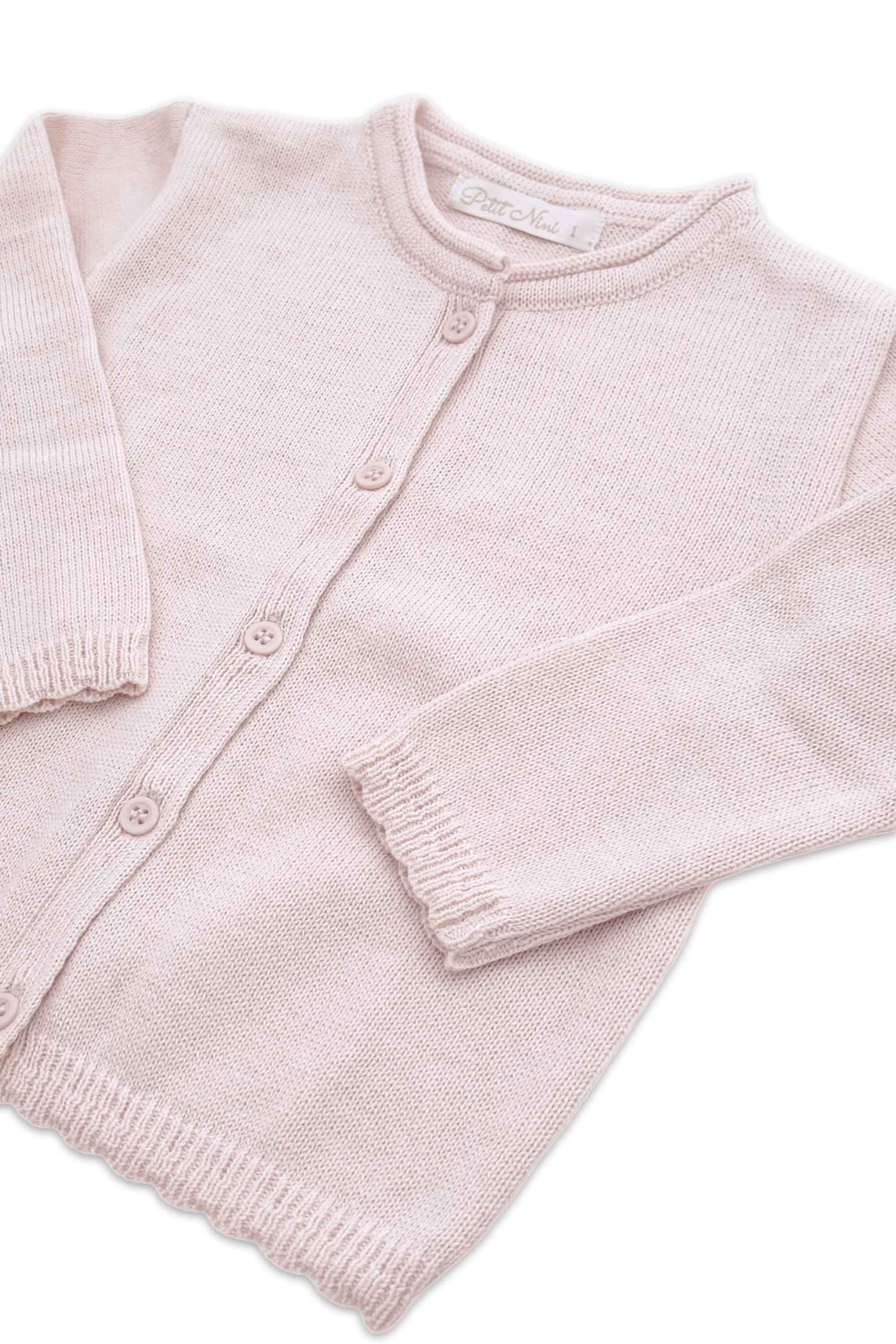 Cardigan Infantil em Tricô Rosa para Meninas — foto 3