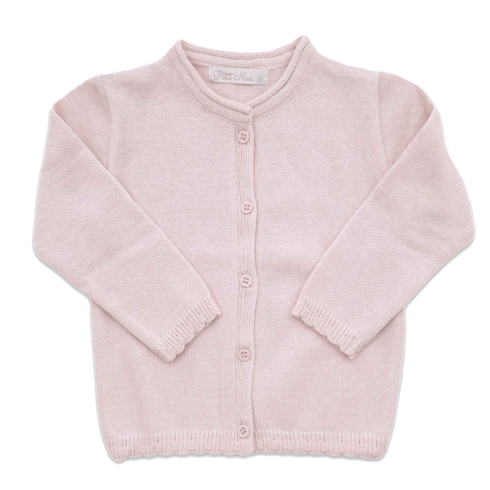 Cardigan Infantil em Tricô Rosa para Meninas — foto 1