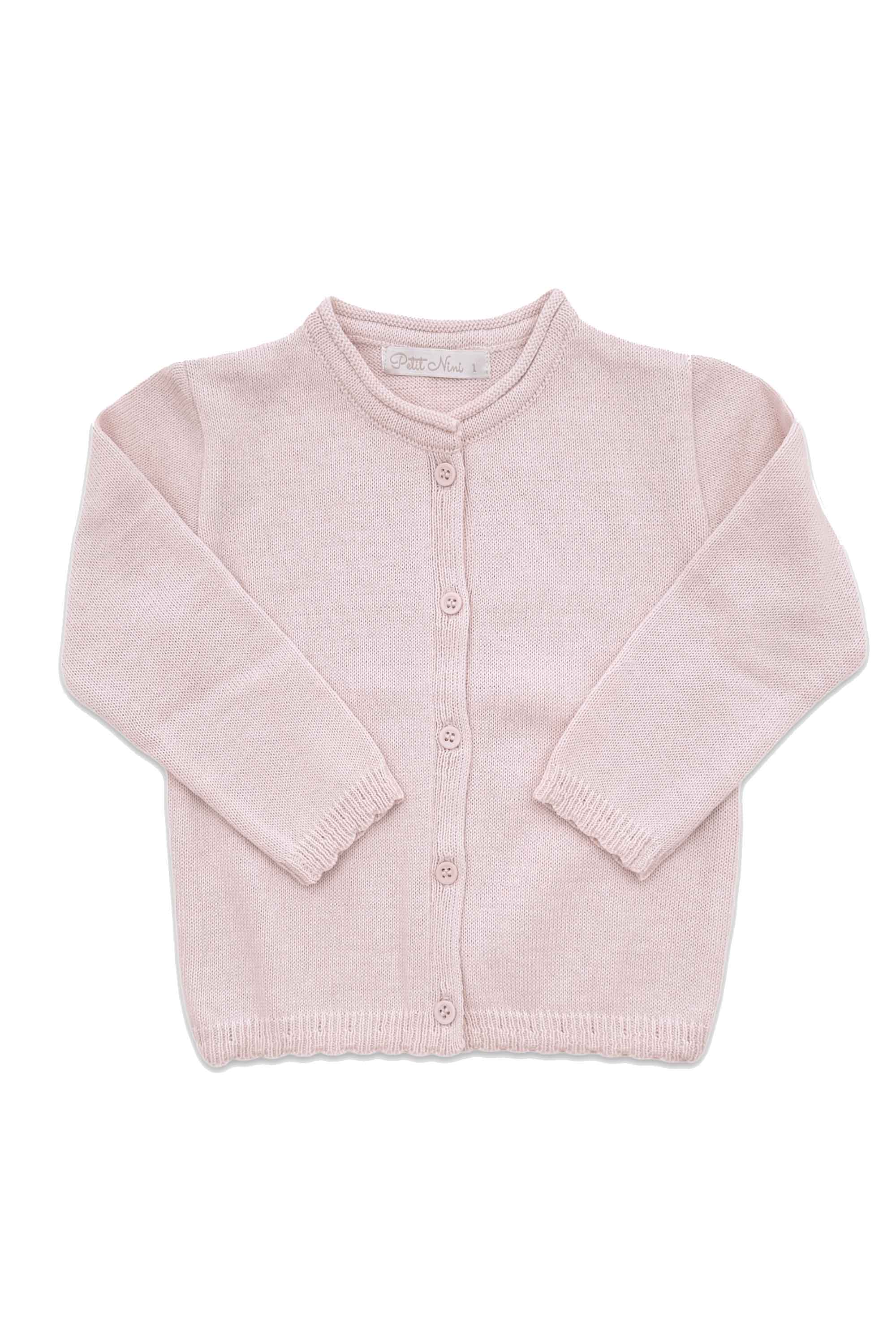 Cardigan Infantil em Tricô Rosa para Meninas — foto 1
