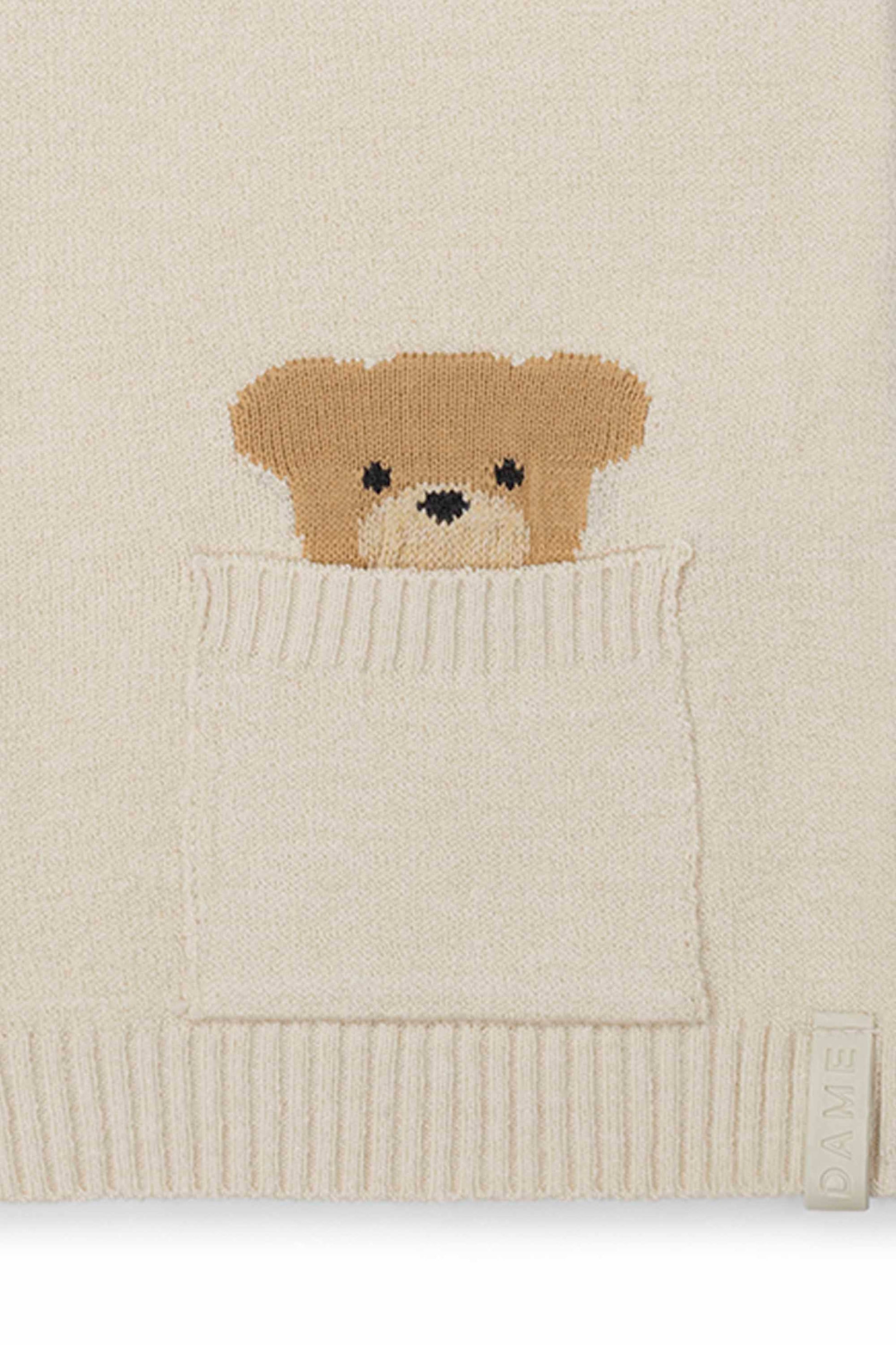 Cardigan Bebê Menino em Tricô Bolso Urso — foto 3